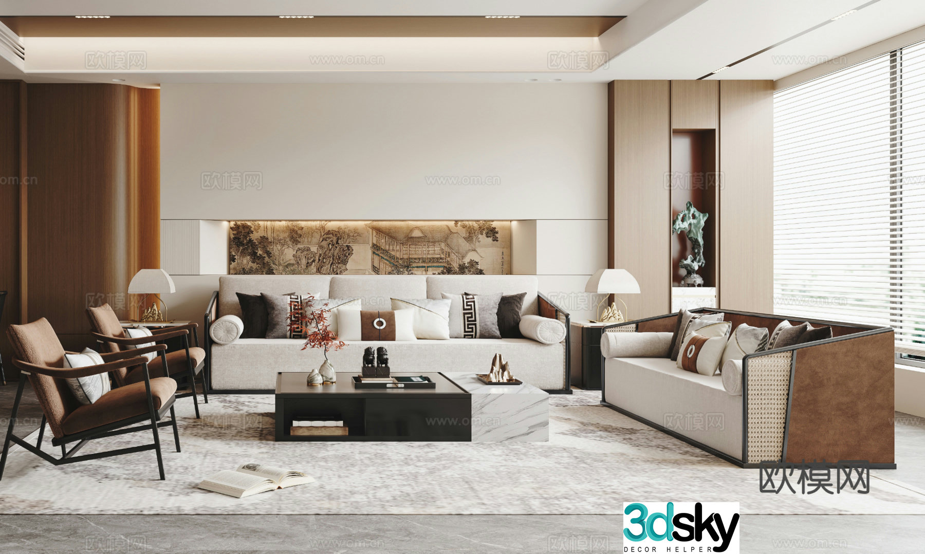 New Chinese living room 3D model