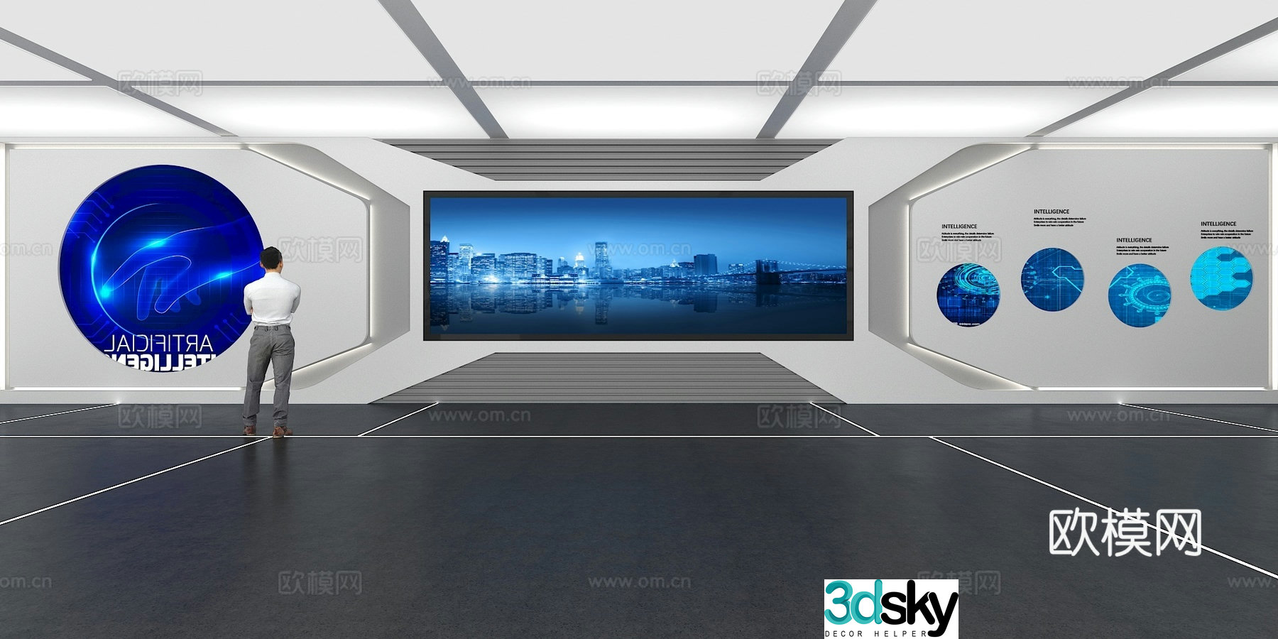 Cultural wall Corporate culture wall Display wall Theme wall Exhibition hall Campus culture Corridor 3D model