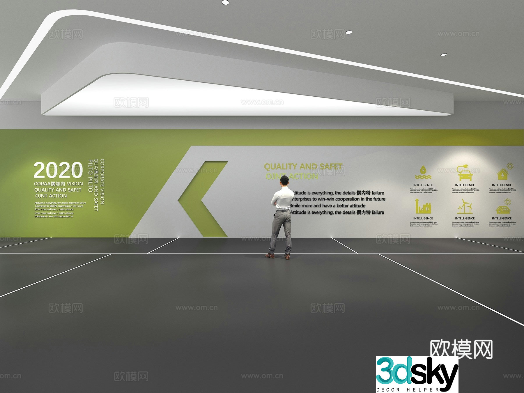 Cultural wall Corporate culture wall Education Theme wall Exhibition hall Campus culture Corridor 3D model