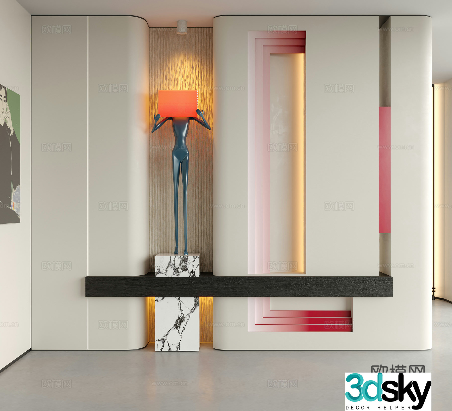 Modern decorative entrance hall sculpture ornaments entrance hall 3D model