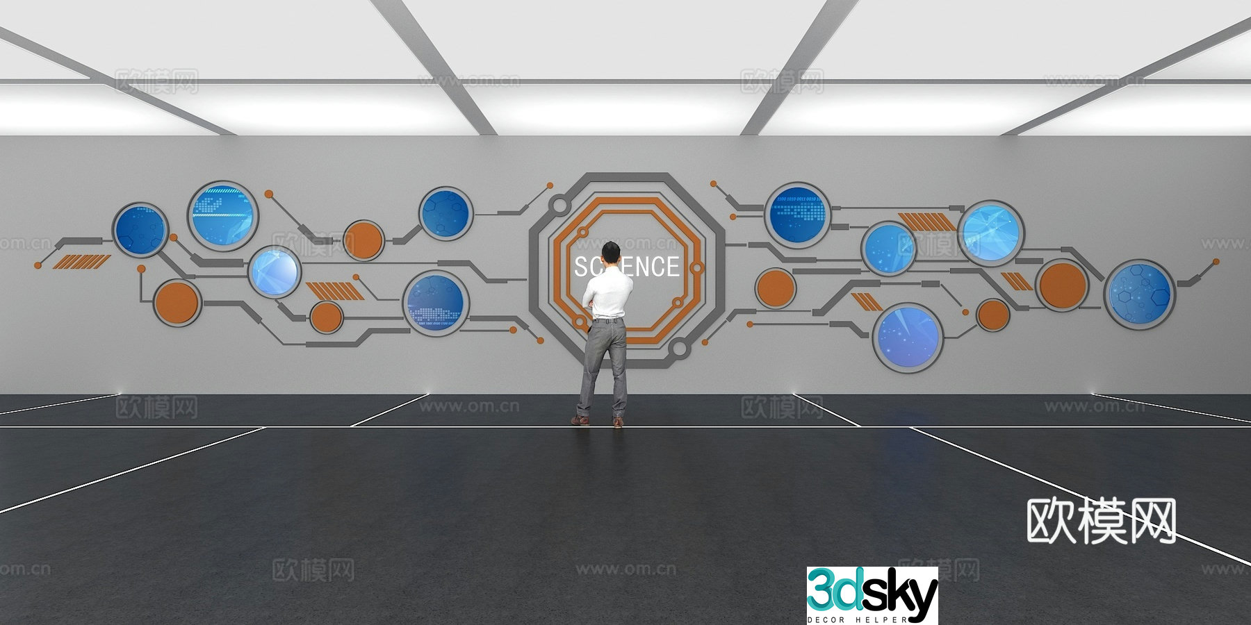 Cultural wall Corporate culture wall Display wall Classroom Exhibition hall Campus culture Corridor 3D model