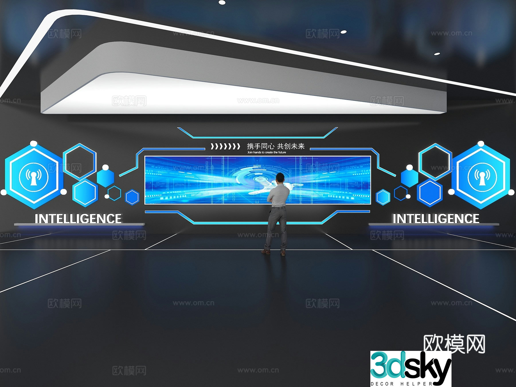 Cultural wall Corporate culture wall Display wall Theme wall Exhibition hall Campus culture Corridor 3D model