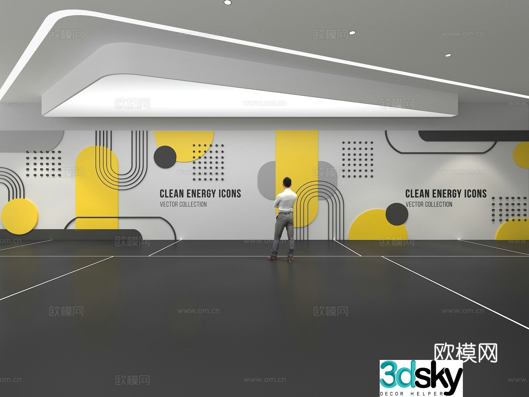 Cultural wall Corporate culture wall Education Theme wall Exhibition hall Campus culture Corridor 3D model