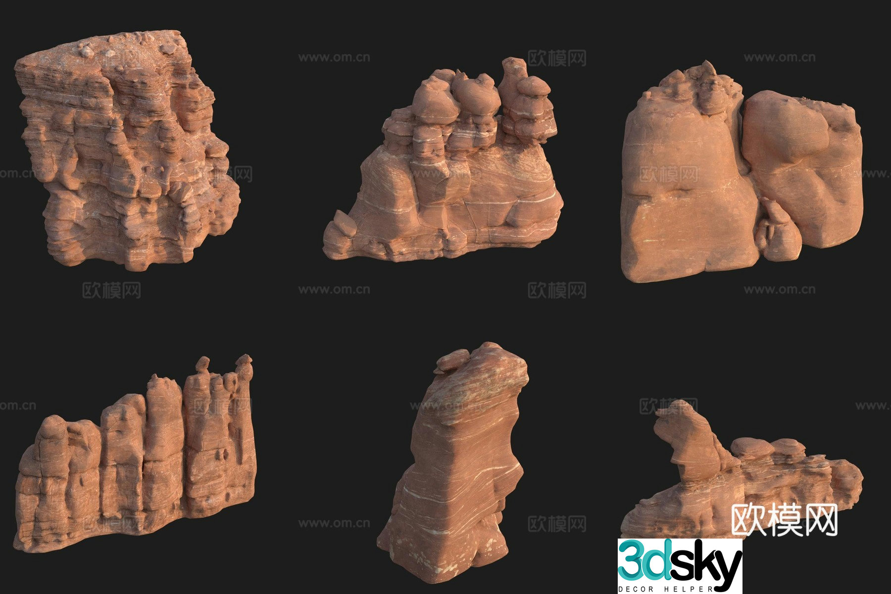 Cliff Big Stone Rock Boulder 3D Model