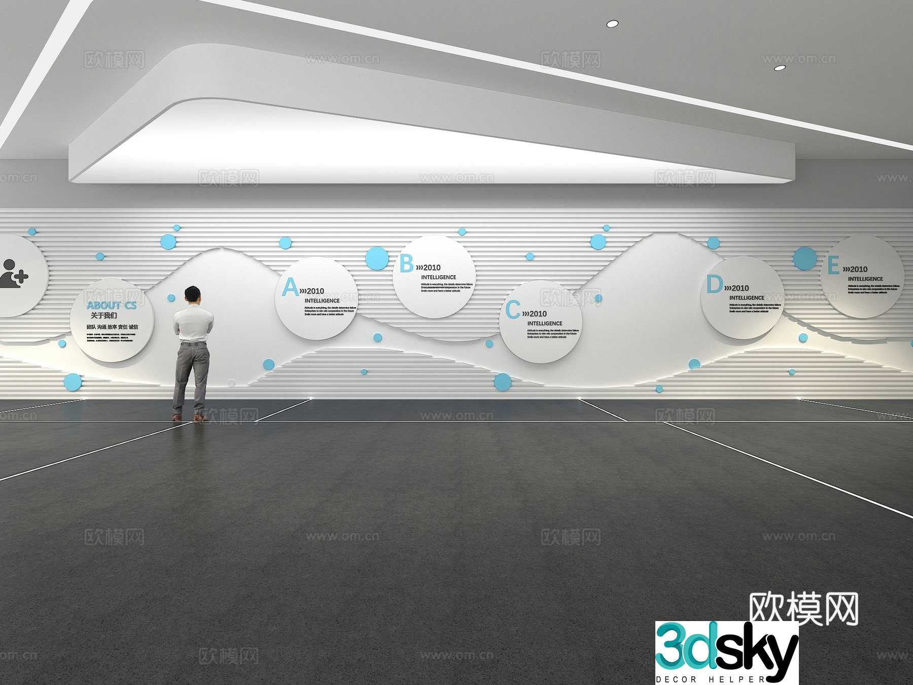 Cultural wall Corporate culture wall Display wall Theme wall Exhibition hall Campus culture Corridor 3D model