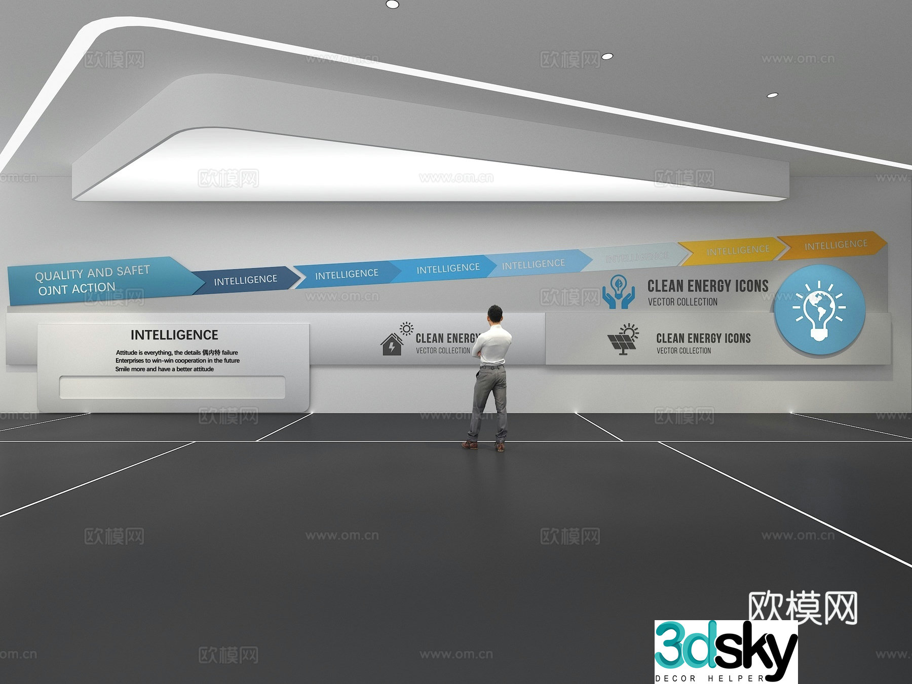 Cultural wall Corporate culture wall Display wall Theme wall Exhibition hall Campus culture Corridor 3D model