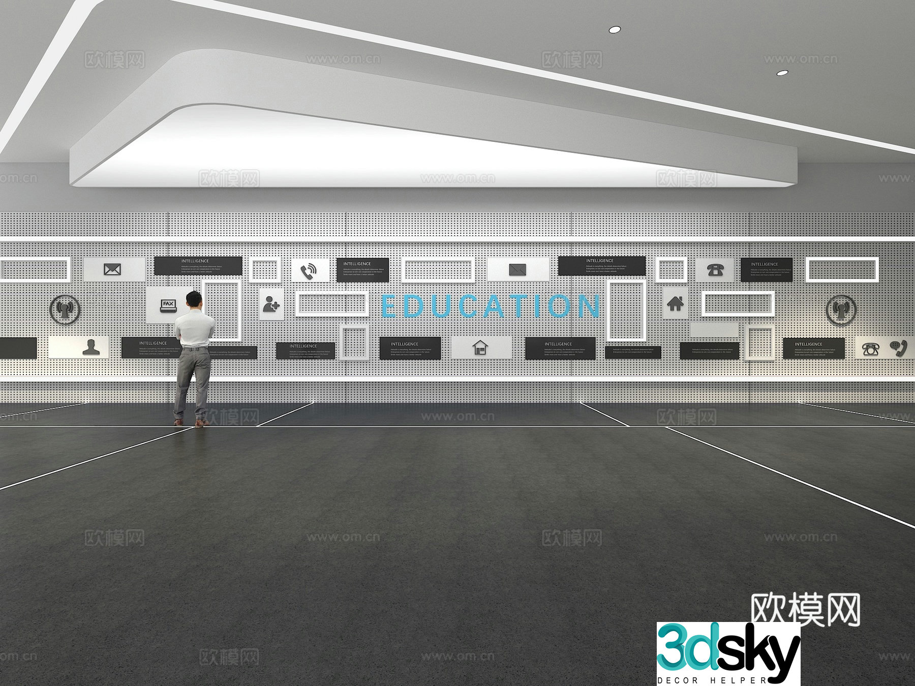Cultural wall Corporate culture wall Display wall Classroom Exhibition hall Campus culture Corridor 3D model