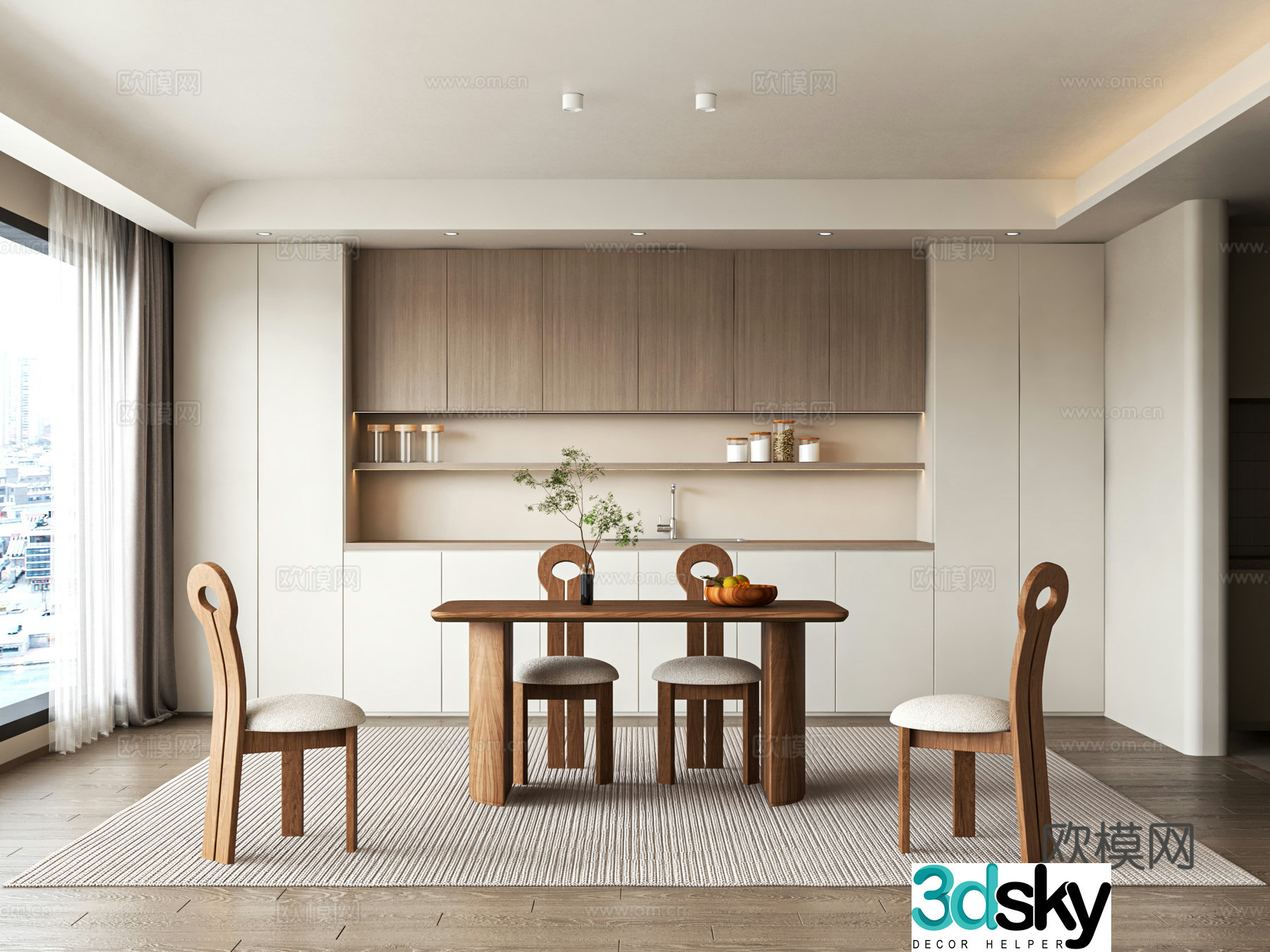 Modern style restaurant 3d model