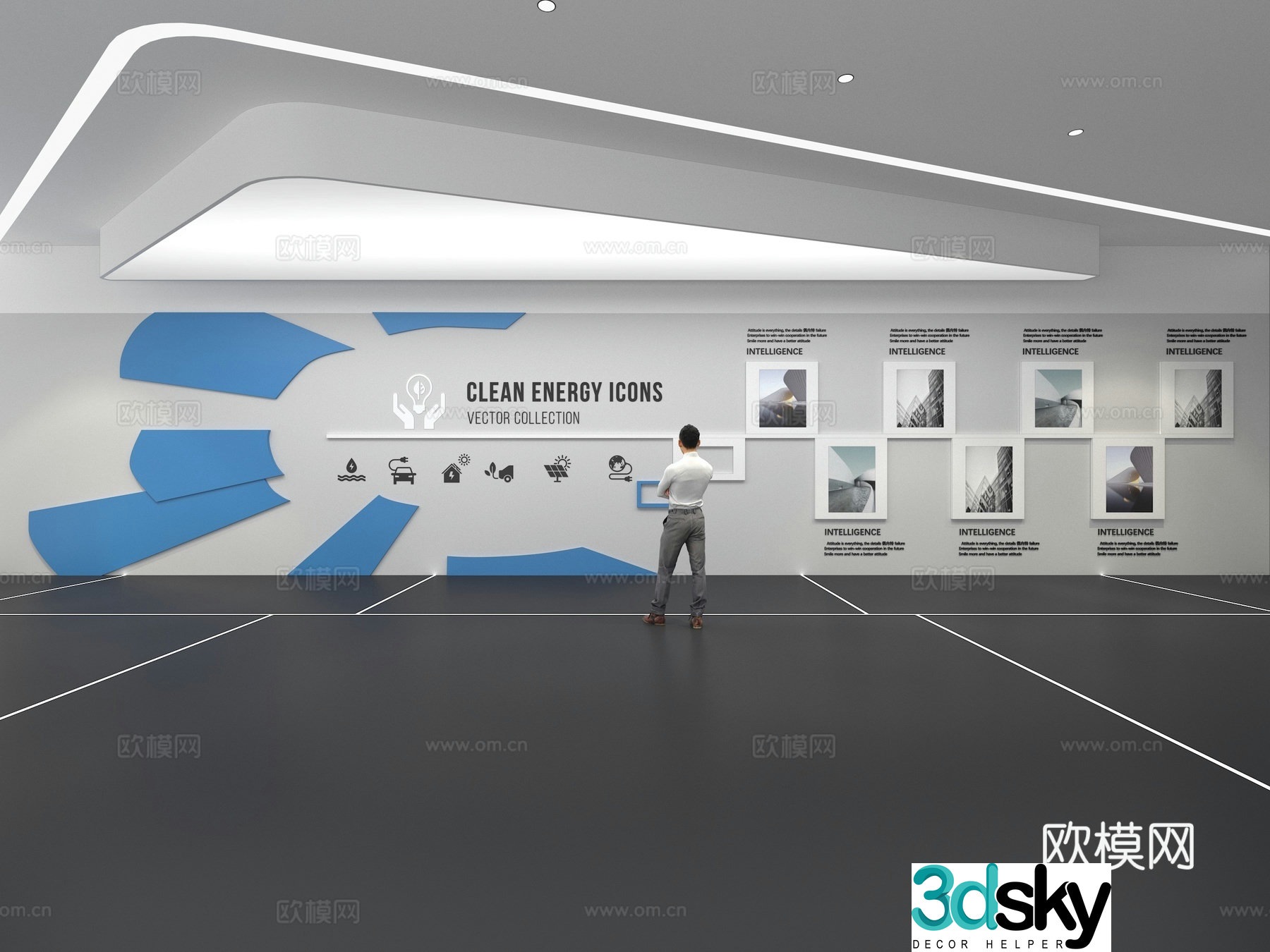 Cultural wall Corporate culture wall Display wall Education Exhibition hall Campus culture Corridor 3D model