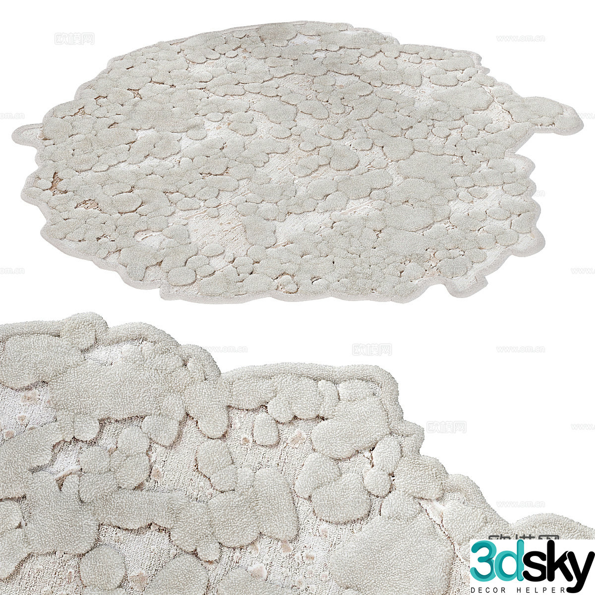 Modern Cream Style Sophie Dries Meteor Carpet 3D Model