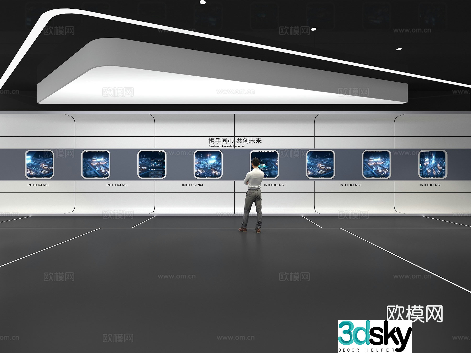 Cultural wall Corporate culture wall Display wall Theme wall Exhibition hall Campus culture Corridor 3D model