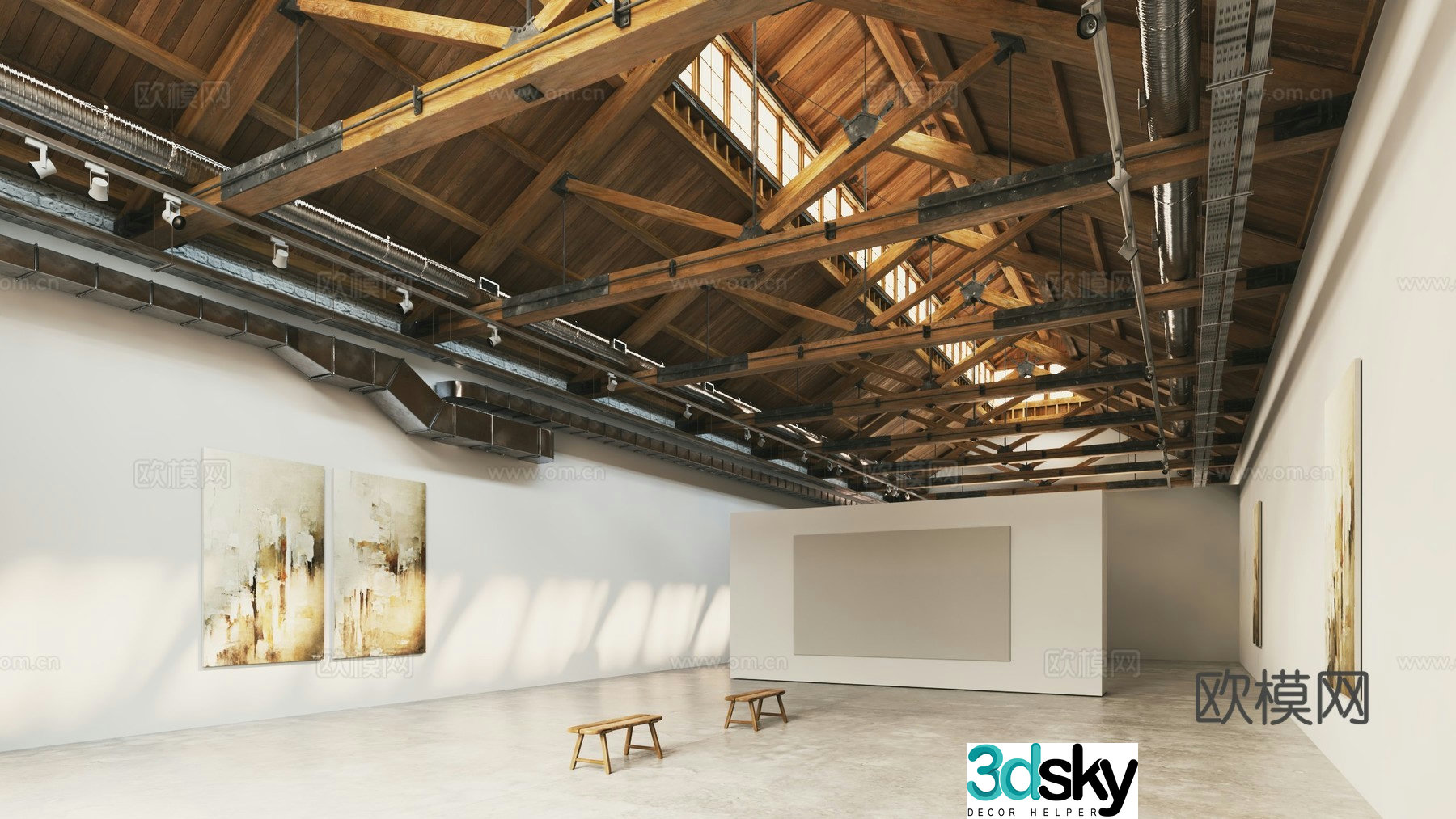 3D model of painting exhibition hall