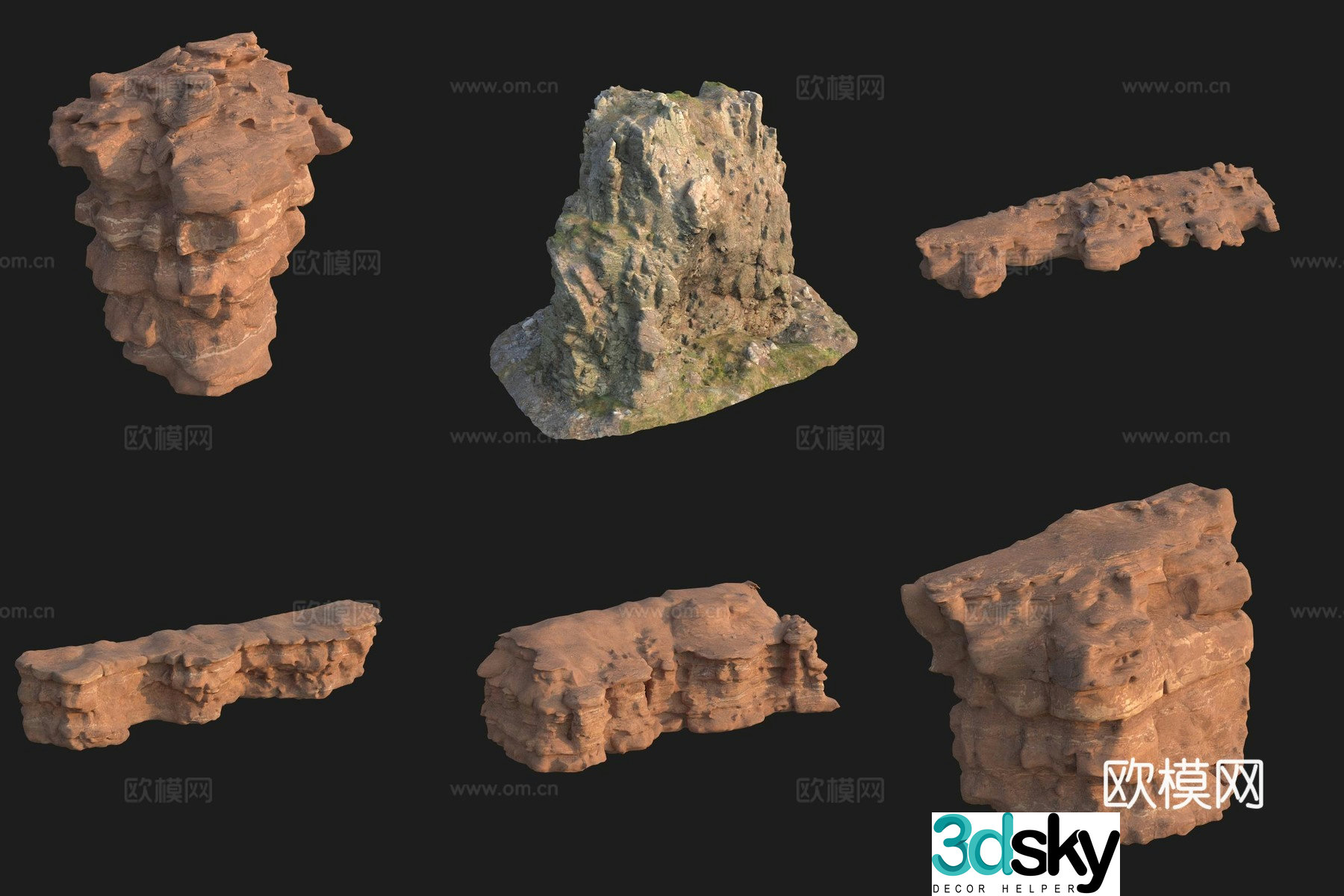 Cliff Big Stone Rock Boulder 3D Model