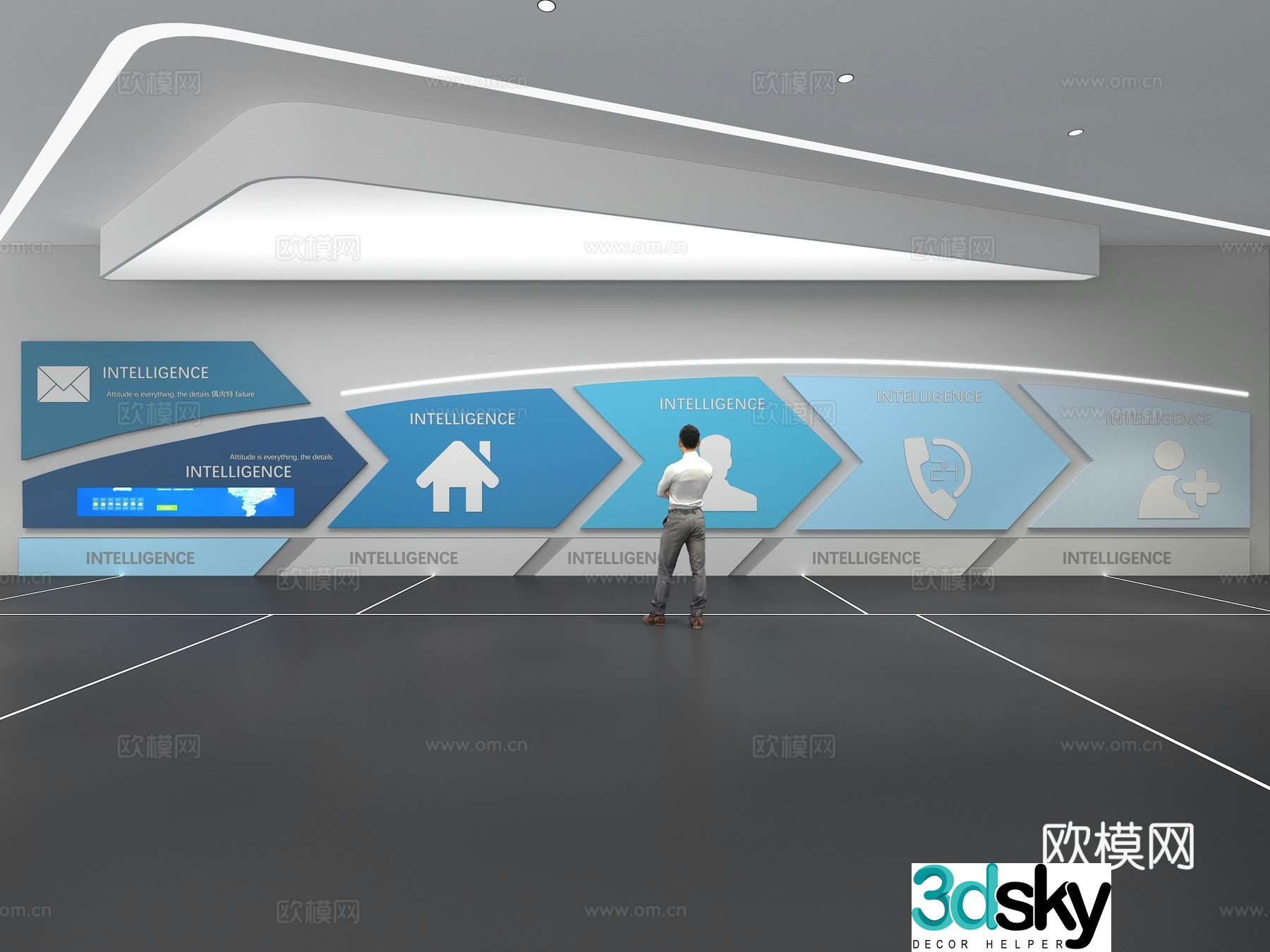 Cultural wall Corporate culture wall Display wall Theme wall Exhibition hall Campus culture Corridor 3D model