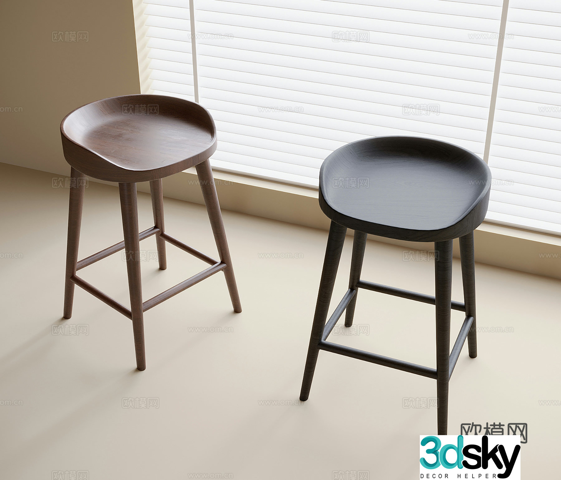 Modern bar chair 3d model