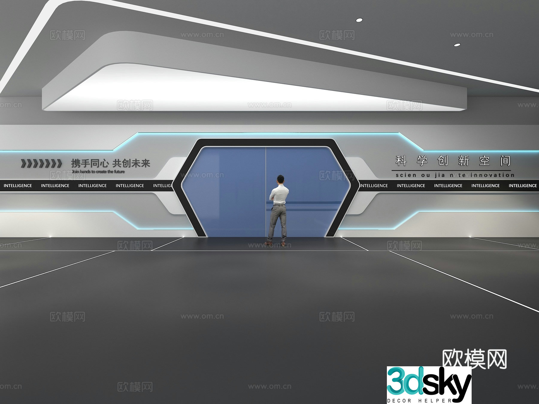 Cultural wall Corporate culture wall Display wall Theme wall Exhibition hall Campus culture Corridor 3D model