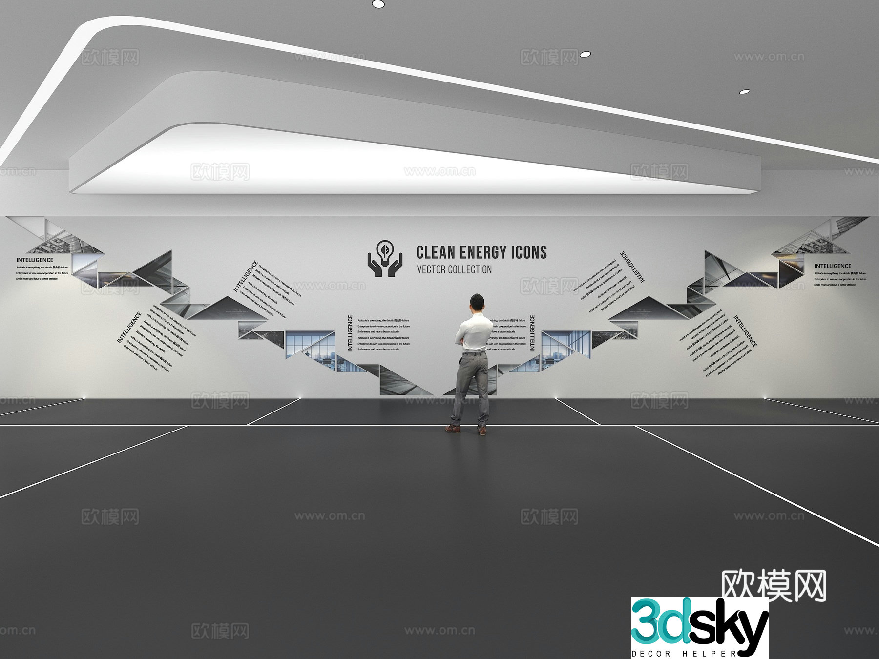 Cultural wall Corporate culture wall Display wall Education Exhibition hall Campus culture Corridor 3D model