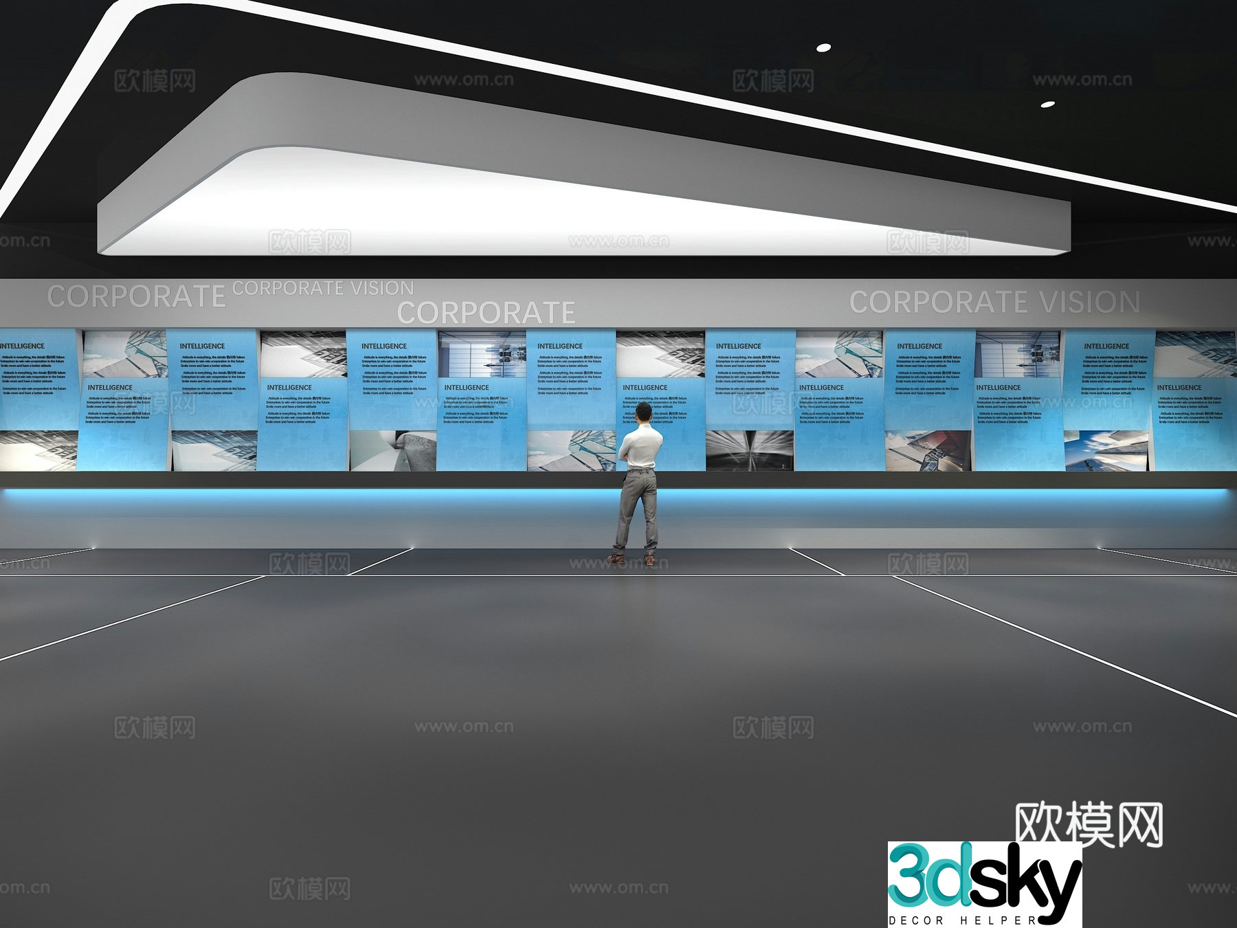 Cultural wall Corporate culture wall Display wall Theme wall Exhibition hall Campus culture Corridor 3D model