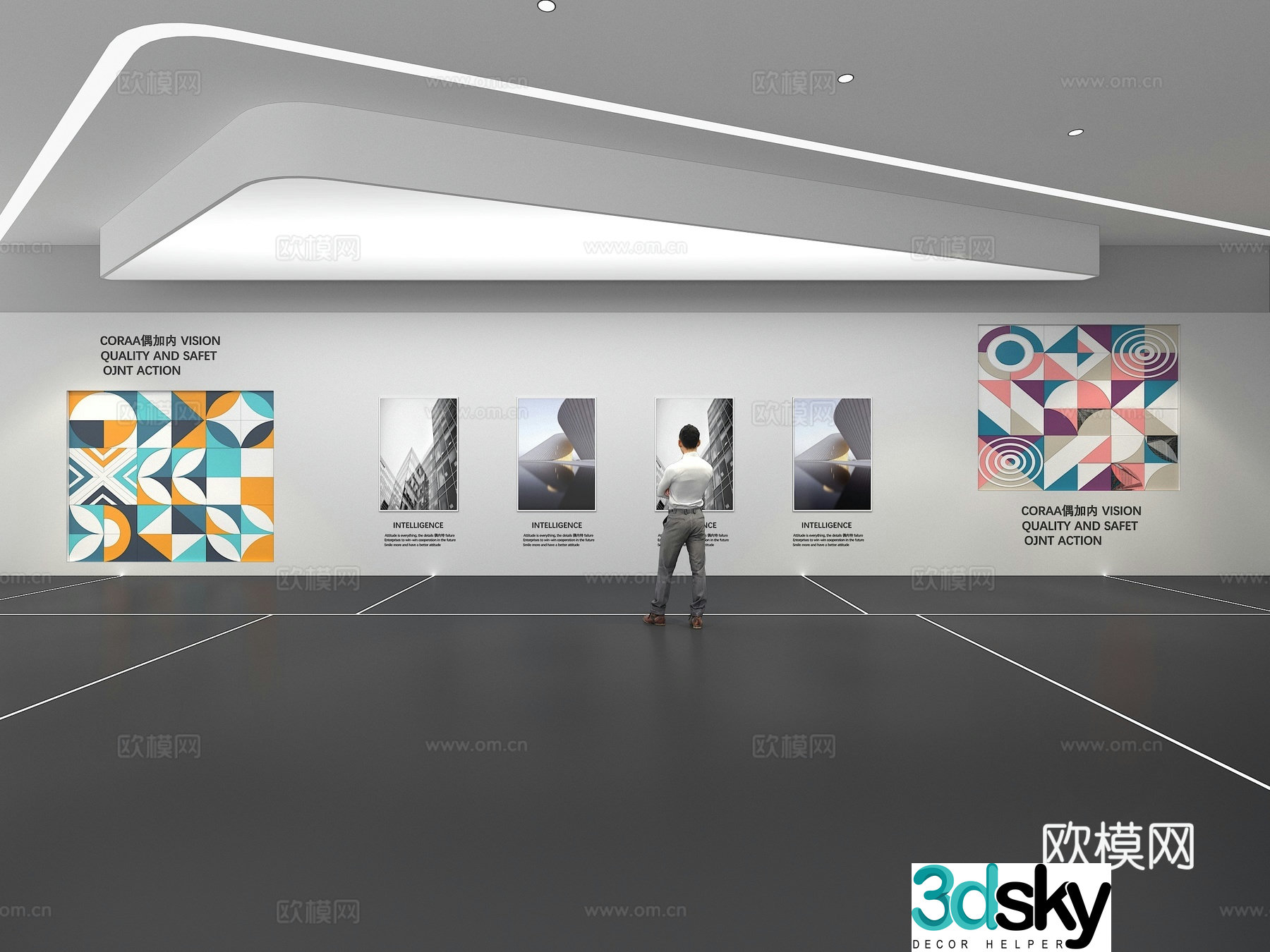 Cultural wall Corporate culture wall Education Theme wall Exhibition hall Campus culture Corridor 3D model