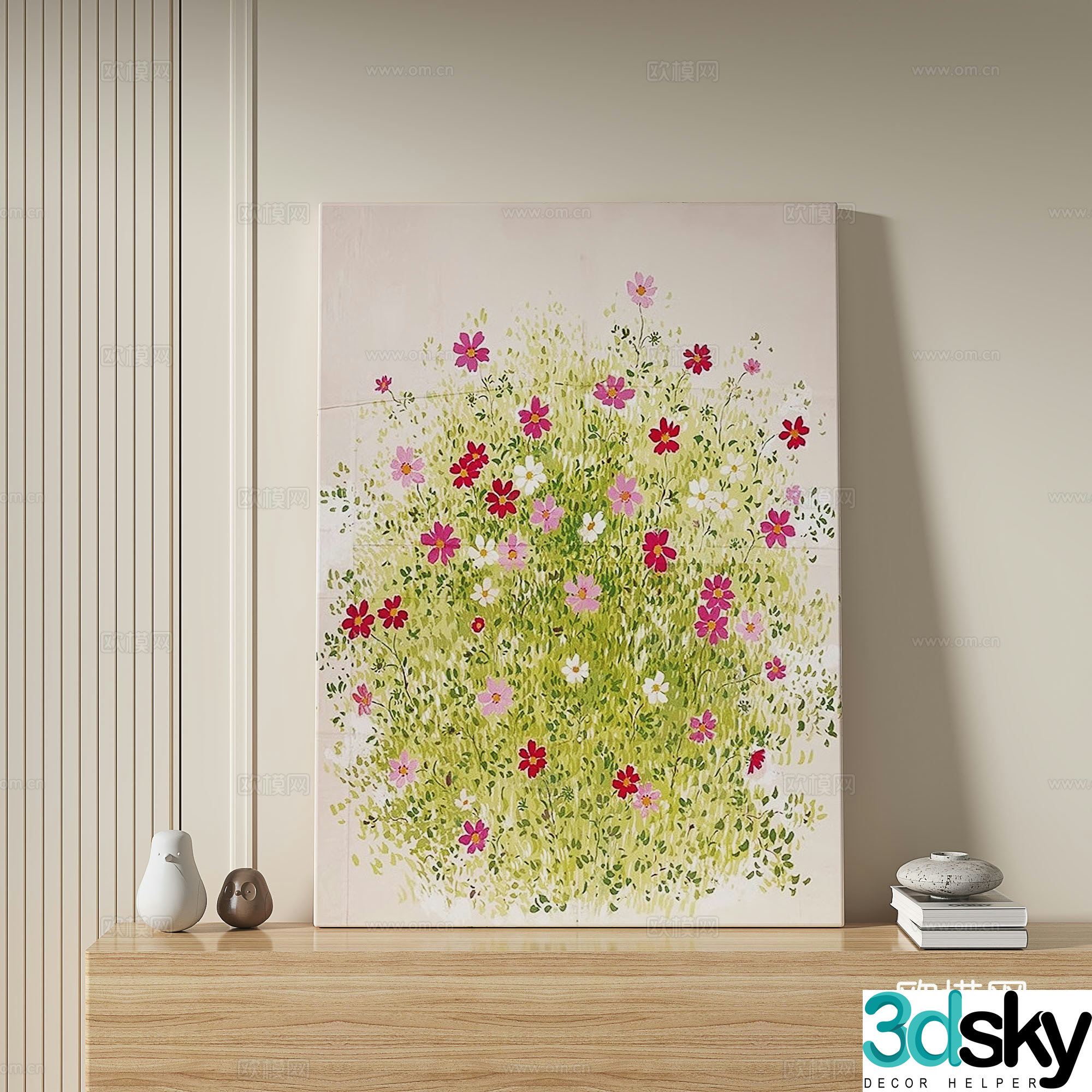 Modern simple medieval decorative painting 3d model