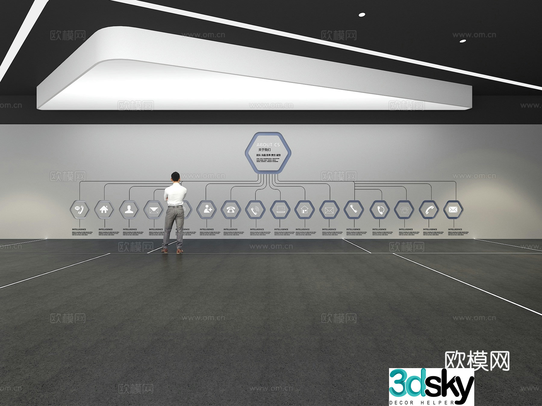 Cultural wall Corporate culture wall Display wall Theme wall Exhibition hall Campus culture Corridor 3D model