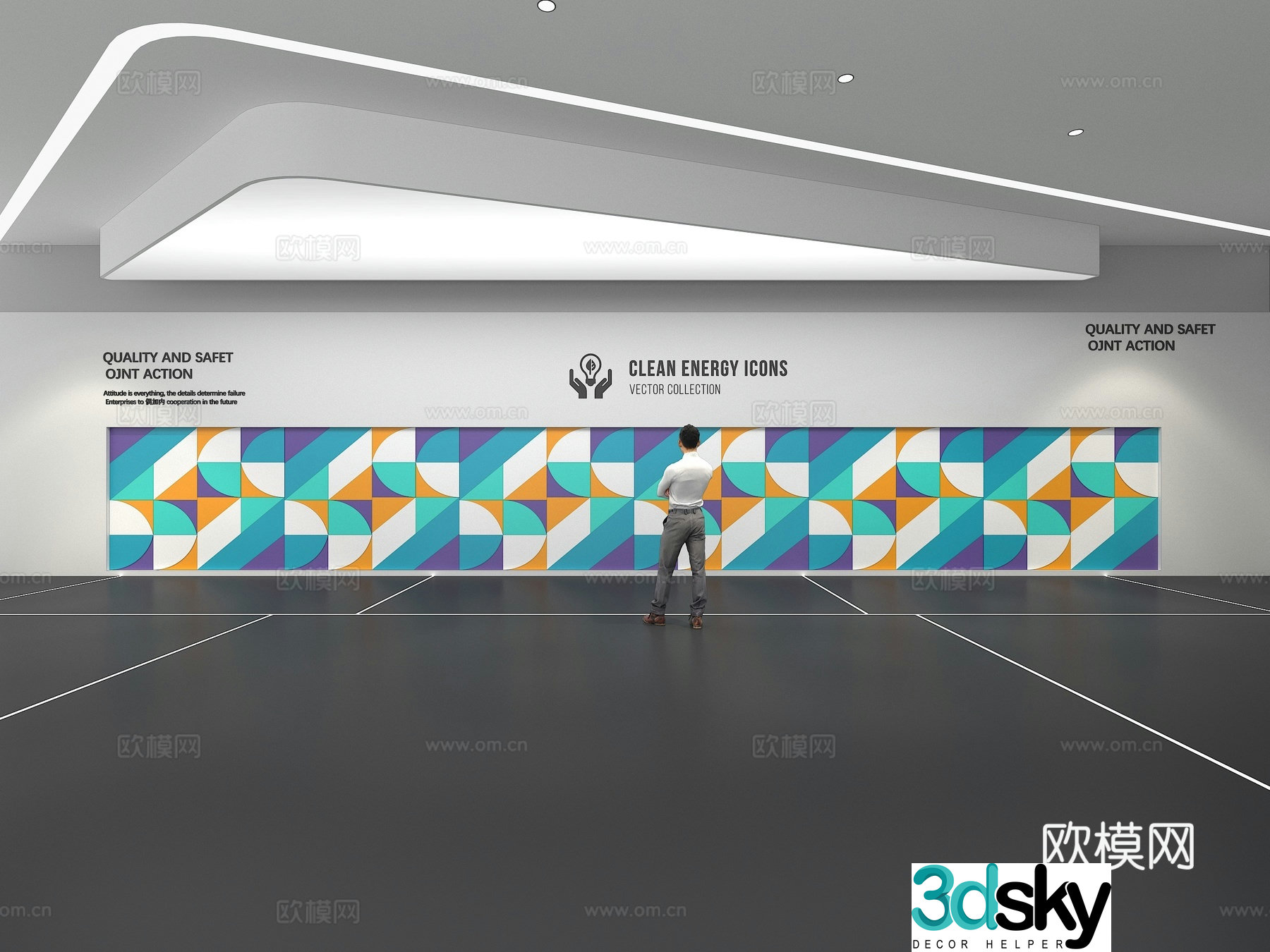 Cultural wall Corporate culture wall Education Theme wall Exhibition hall Campus culture Corridor 3D model
