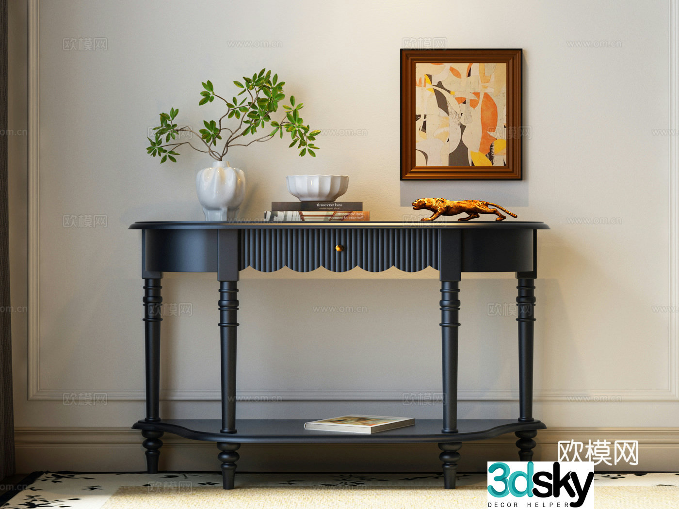 French side cabinet French entrance cabinet French end viewing platform 3D model