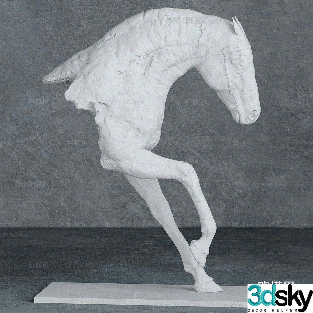Horse head sculpture 3d model