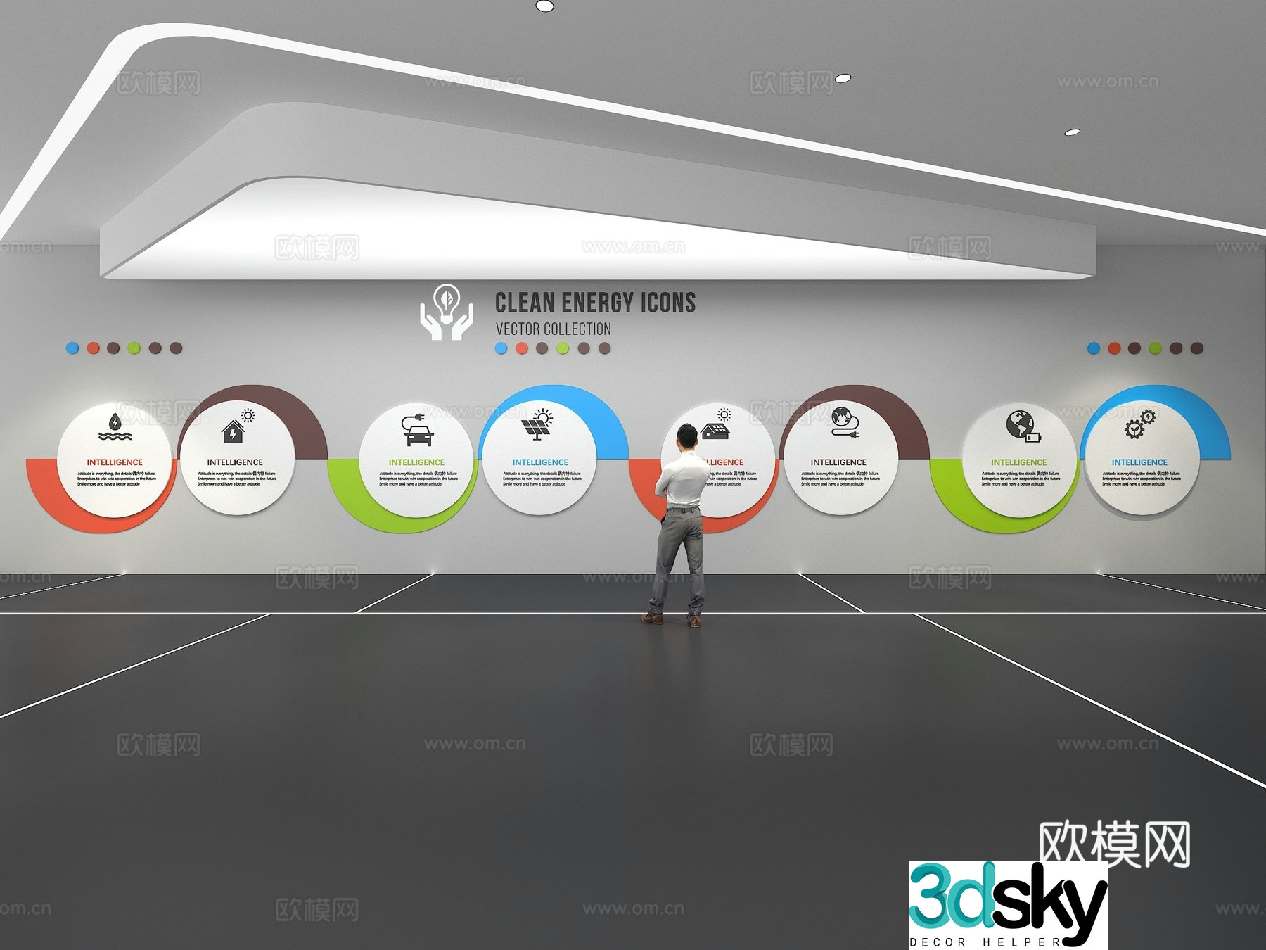 Cultural wall Corporate culture wall Education Theme wall Exhibition hall Campus culture Corridor 3D model