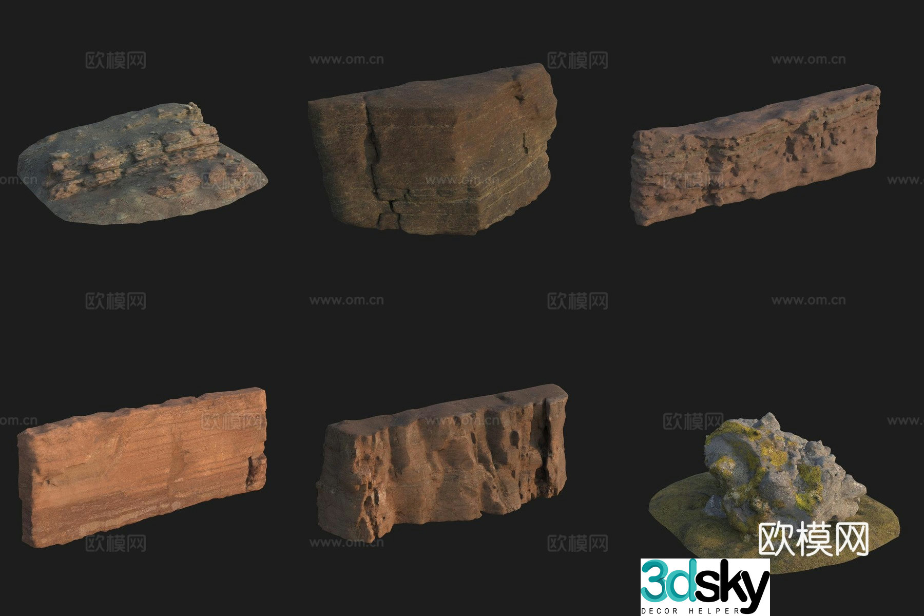 Cliff Big Stone Rock Boulder 3D Model