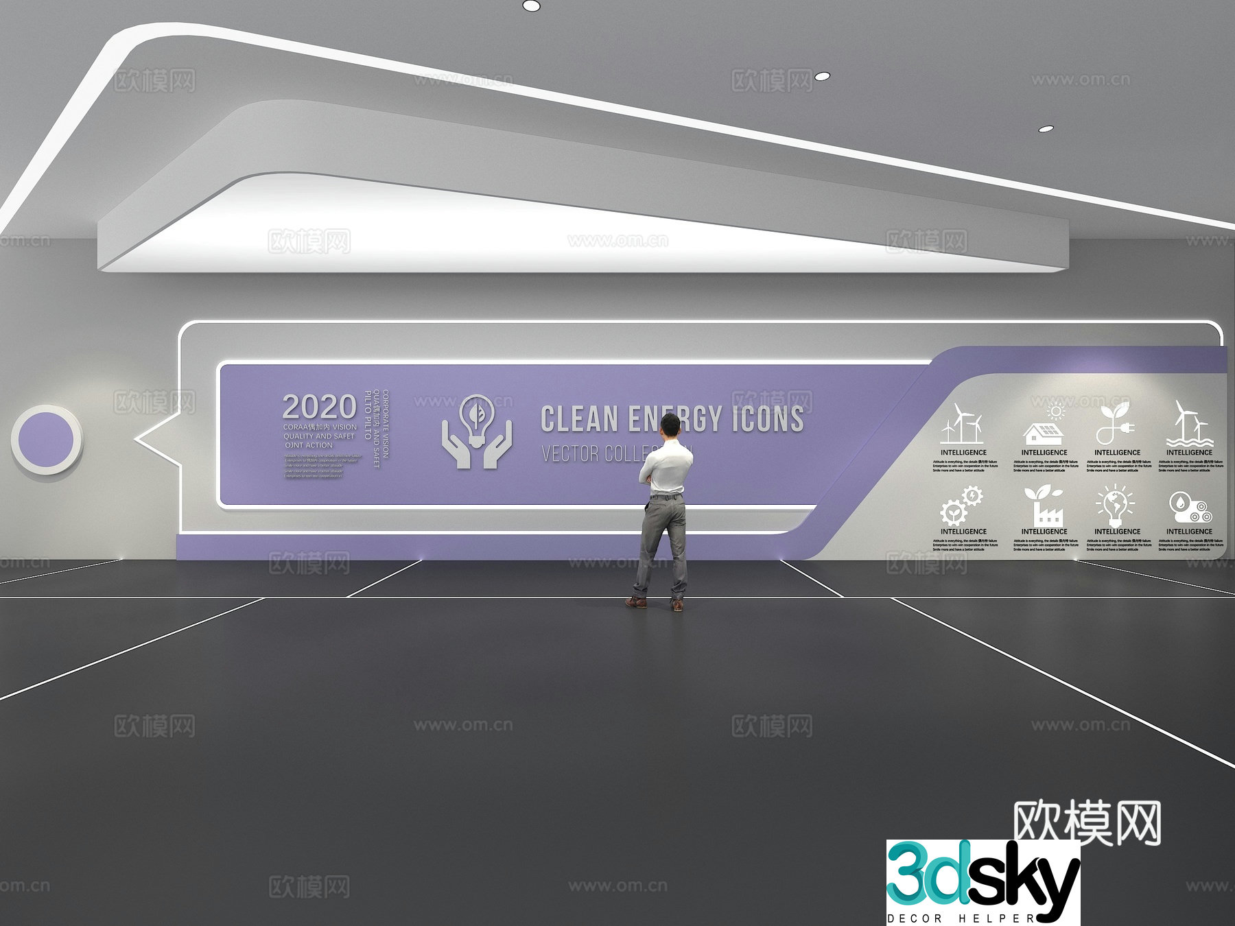 Cultural wall Corporate culture wall Education Theme wall Exhibition hall Campus culture Corridor 3D model