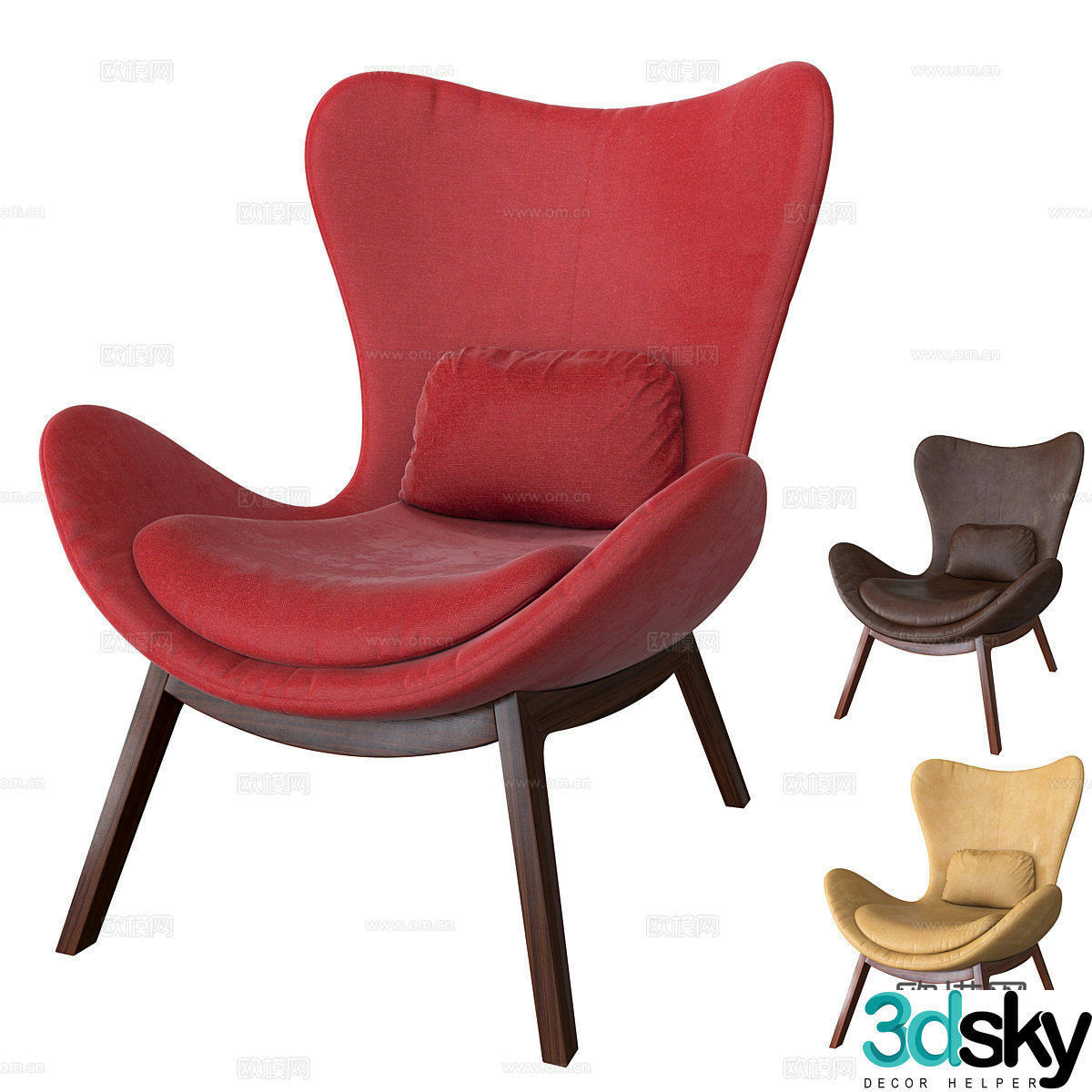 Modern Italian Hethum Armchair 3d Model