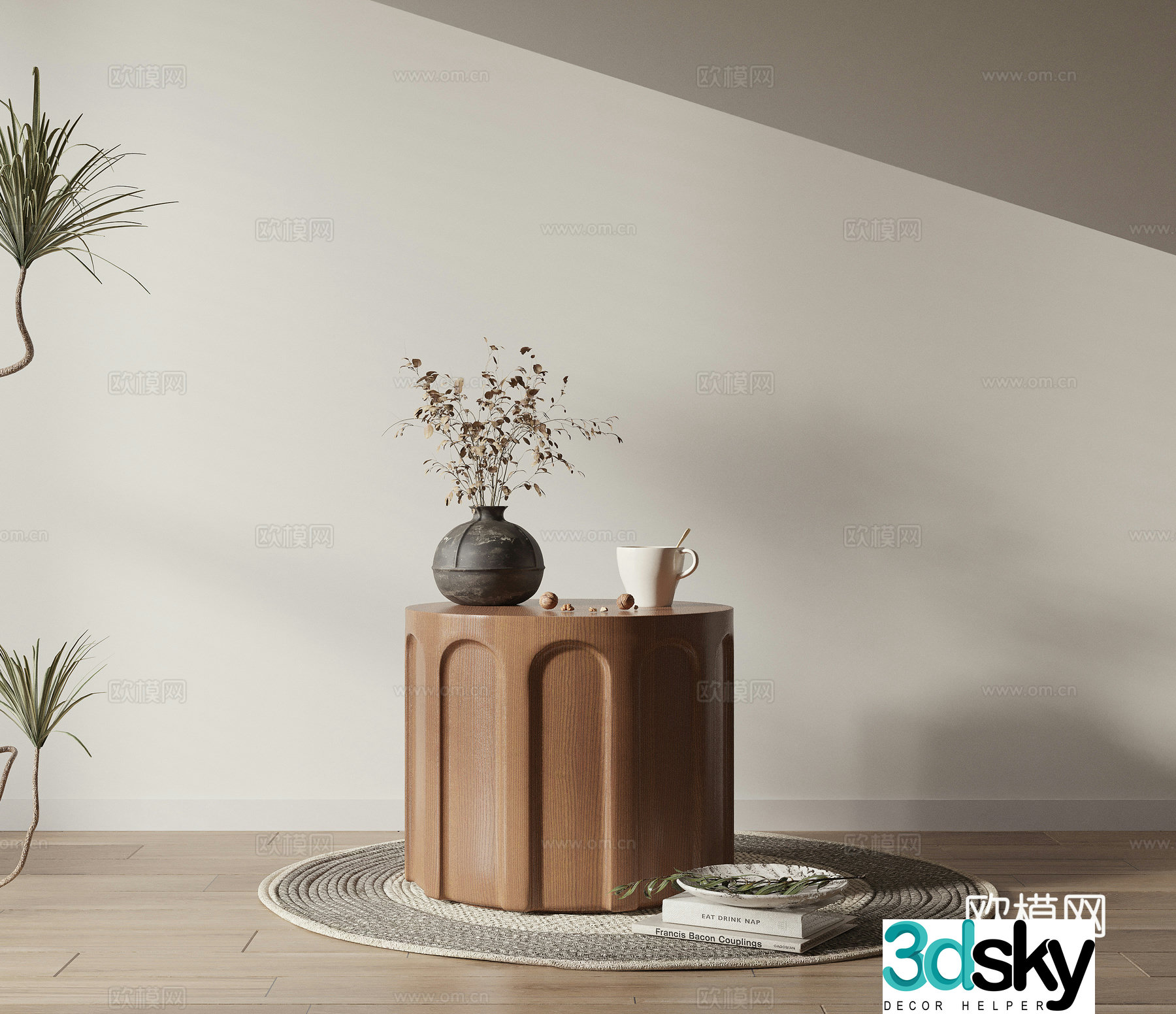 3D model of side coffee table ornament