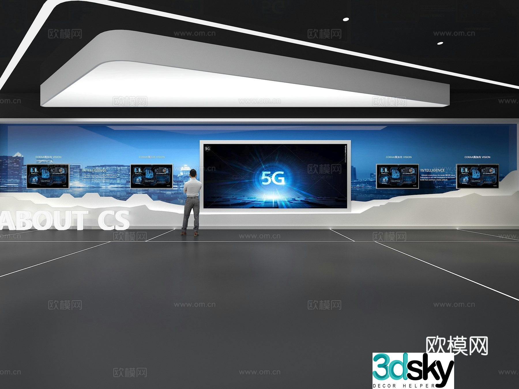 Cultural wall Corporate culture wall Display wall Large screen Exhibition hall Campus culture Corridor 3D model