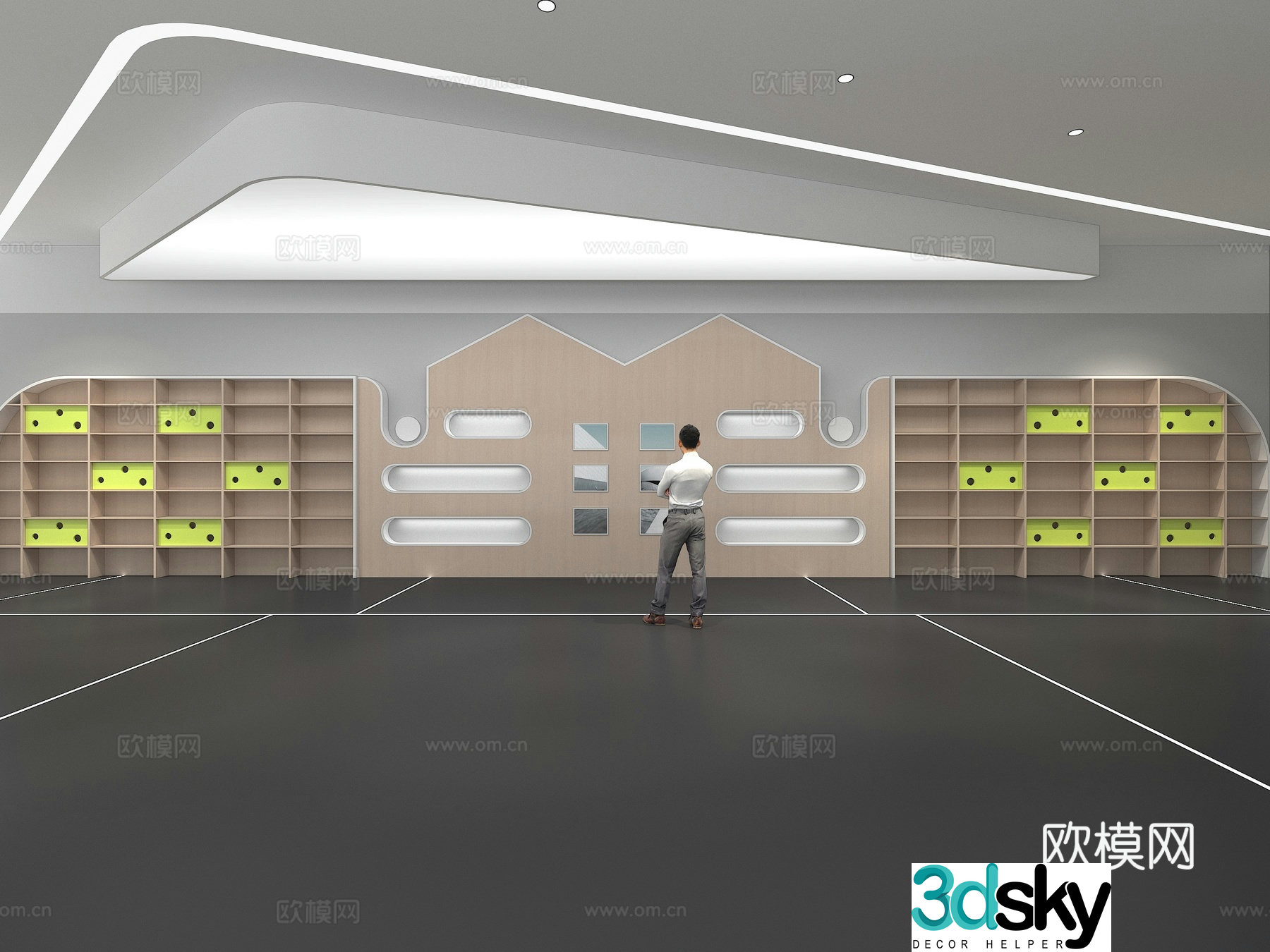 Cultural wall Children’s culture wall Education Theme wall Exhibition hall Campus culture Corridor 3D model