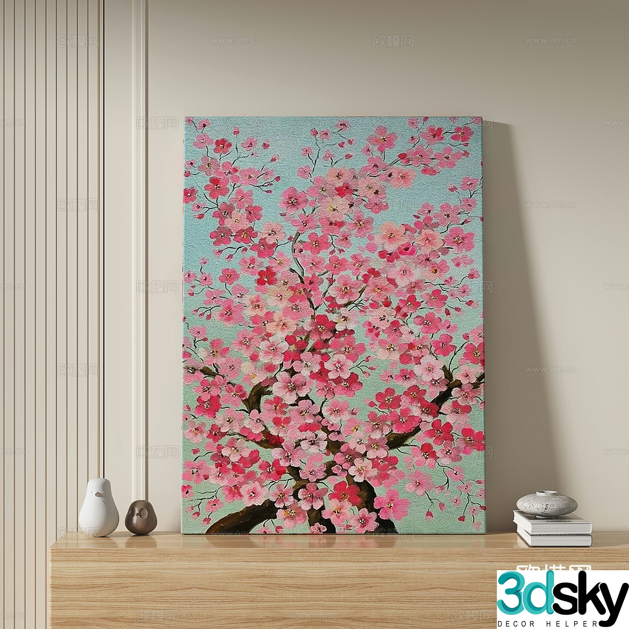 Modern medieval simple decorative painting 3d model
