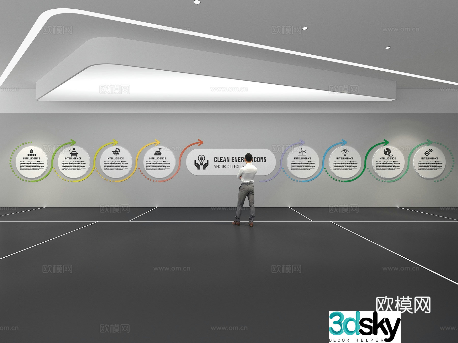 Cultural wall Corporate culture wall Education Theme wall Exhibition hall Campus culture Corridor 3D model