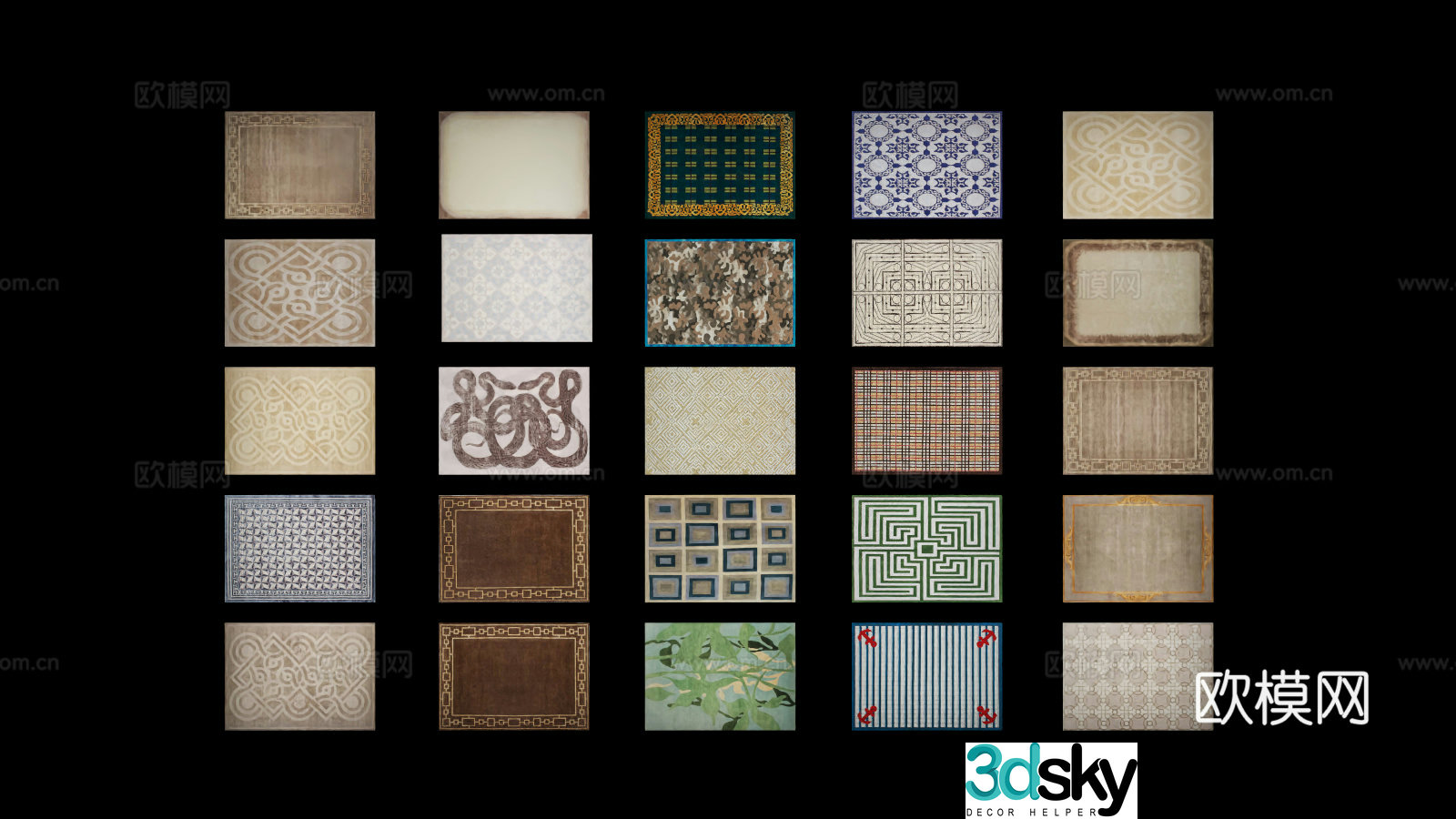 Carpet New Chinese style carpet Textured carpet High-end carpet Hotel carpet Home living room carpet 3D model