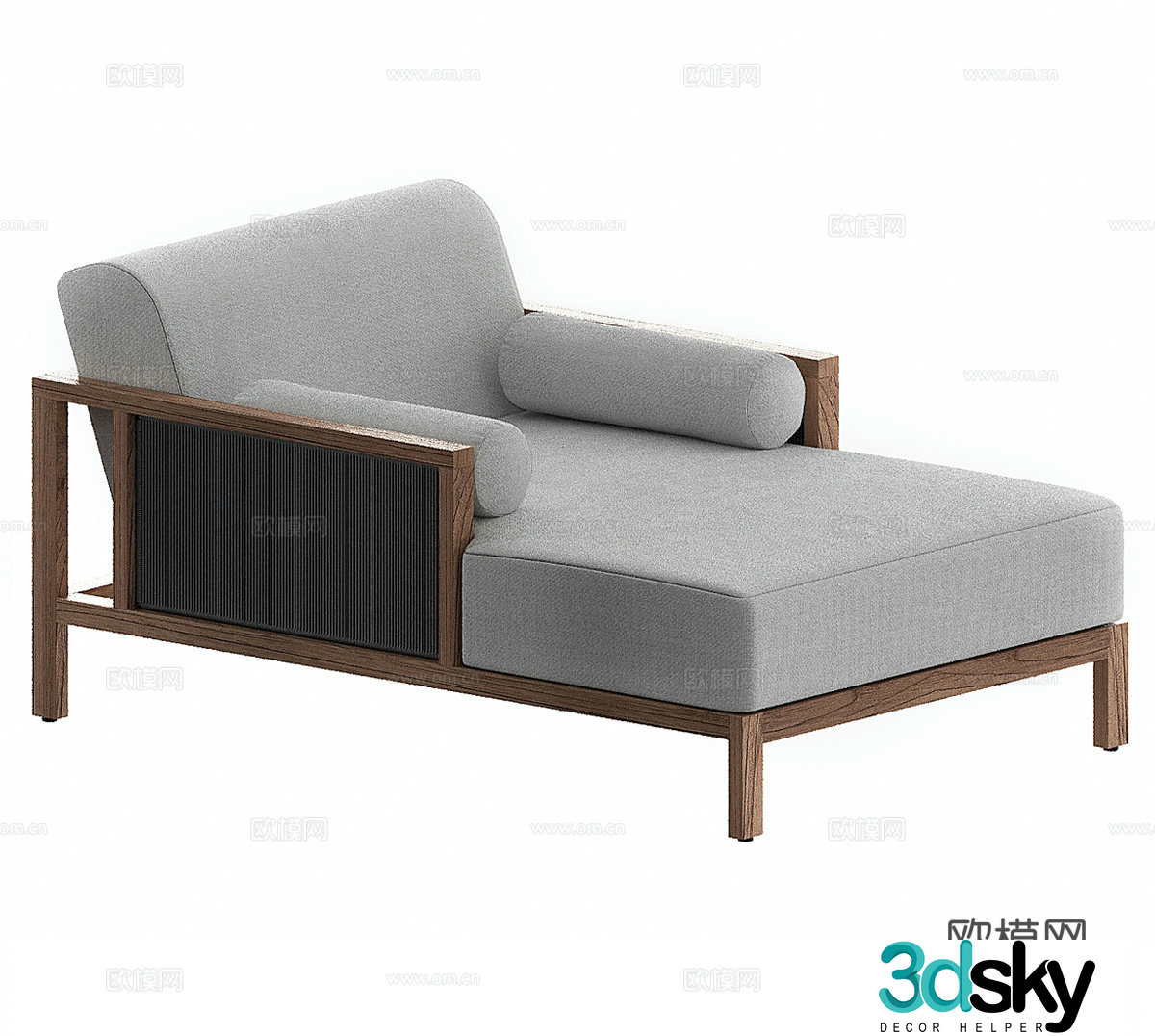 Wasabi style chaise longue sofa bed sofa chair fabric single chair fabric single sofa fabric lazy 3D model