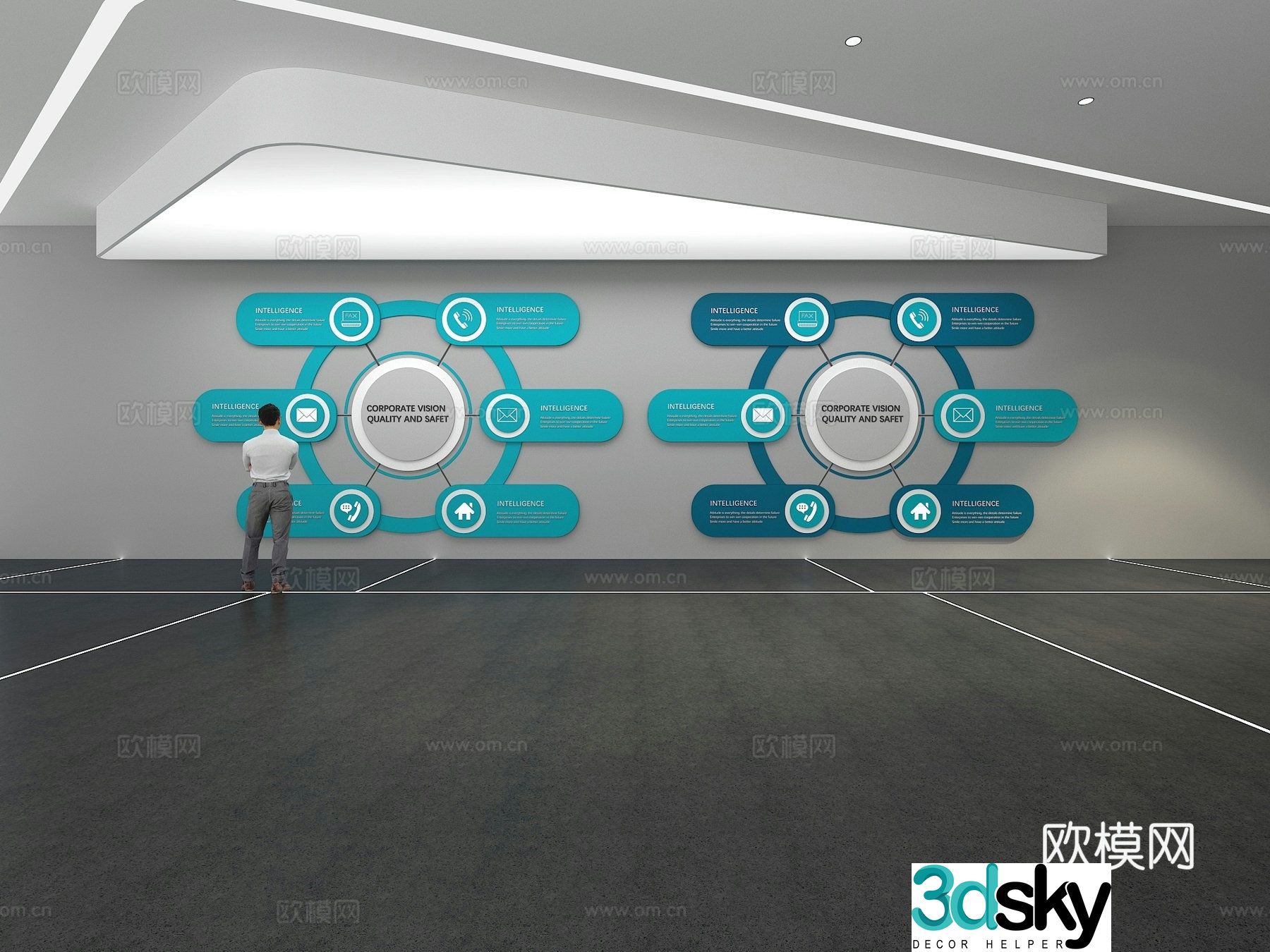 Cultural wall Corporate culture wall Display wall Classroom Exhibition hall Campus culture Corridor 3D model