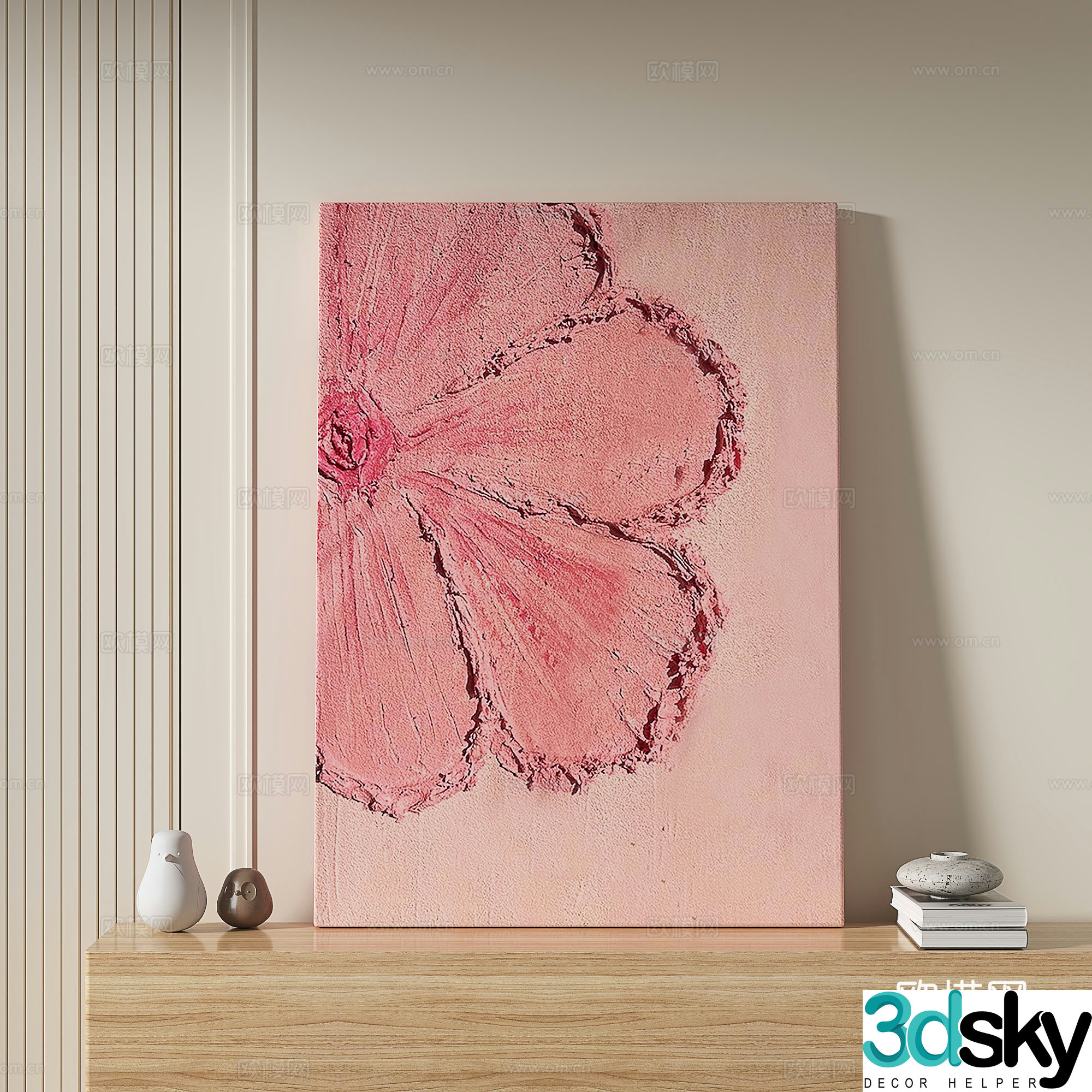 Modern simple light luxury wasabi decorative painting 3d model