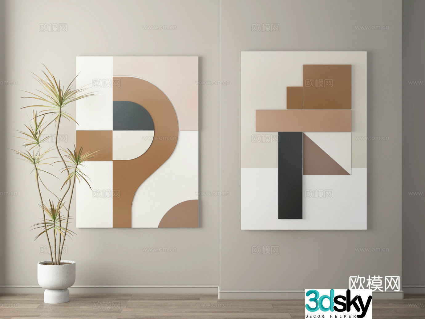 3D model of hanging painting