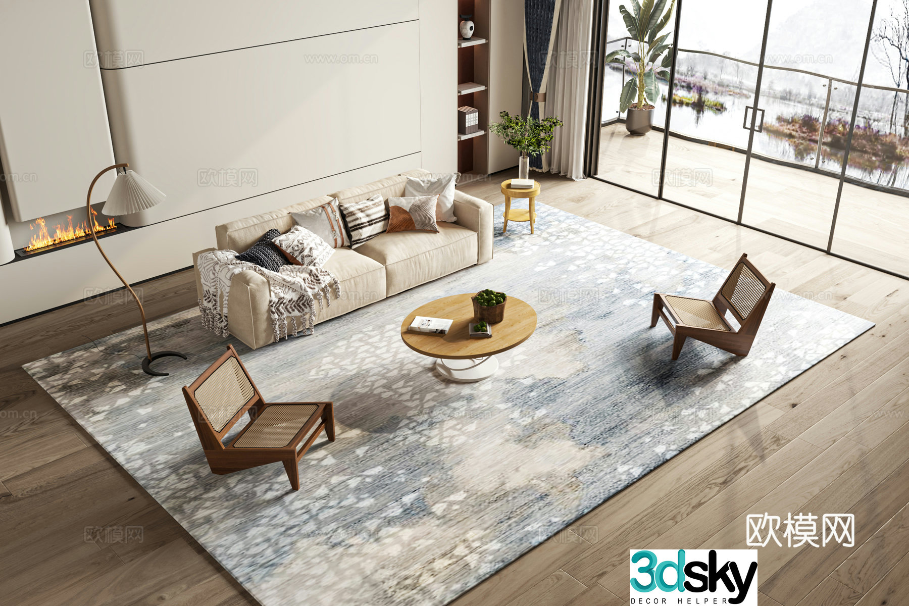 Modern style decorative painting 3d model