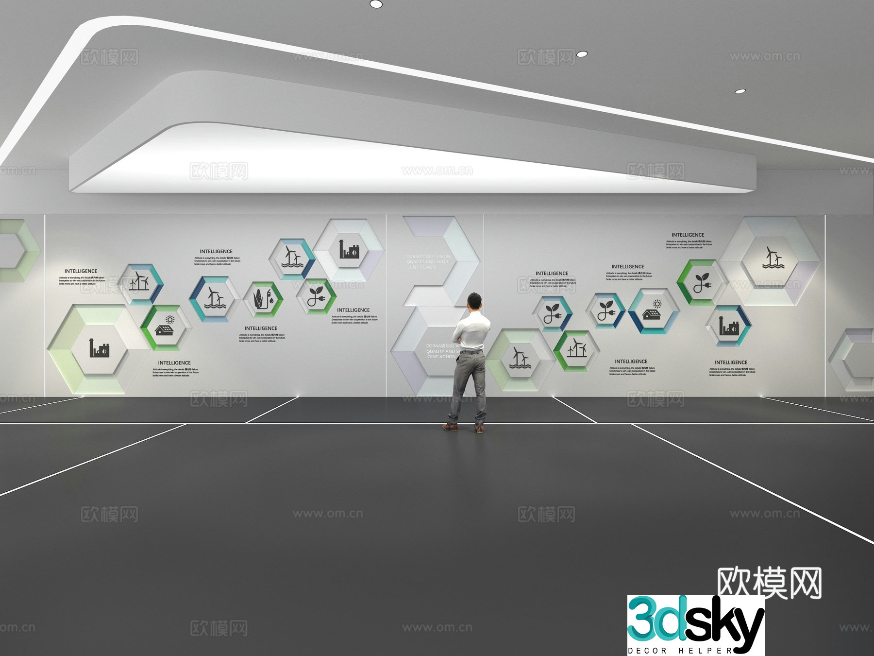 Cultural wall Corporate culture wall Education Theme wall Exhibition hall Campus culture Corridor 3D model