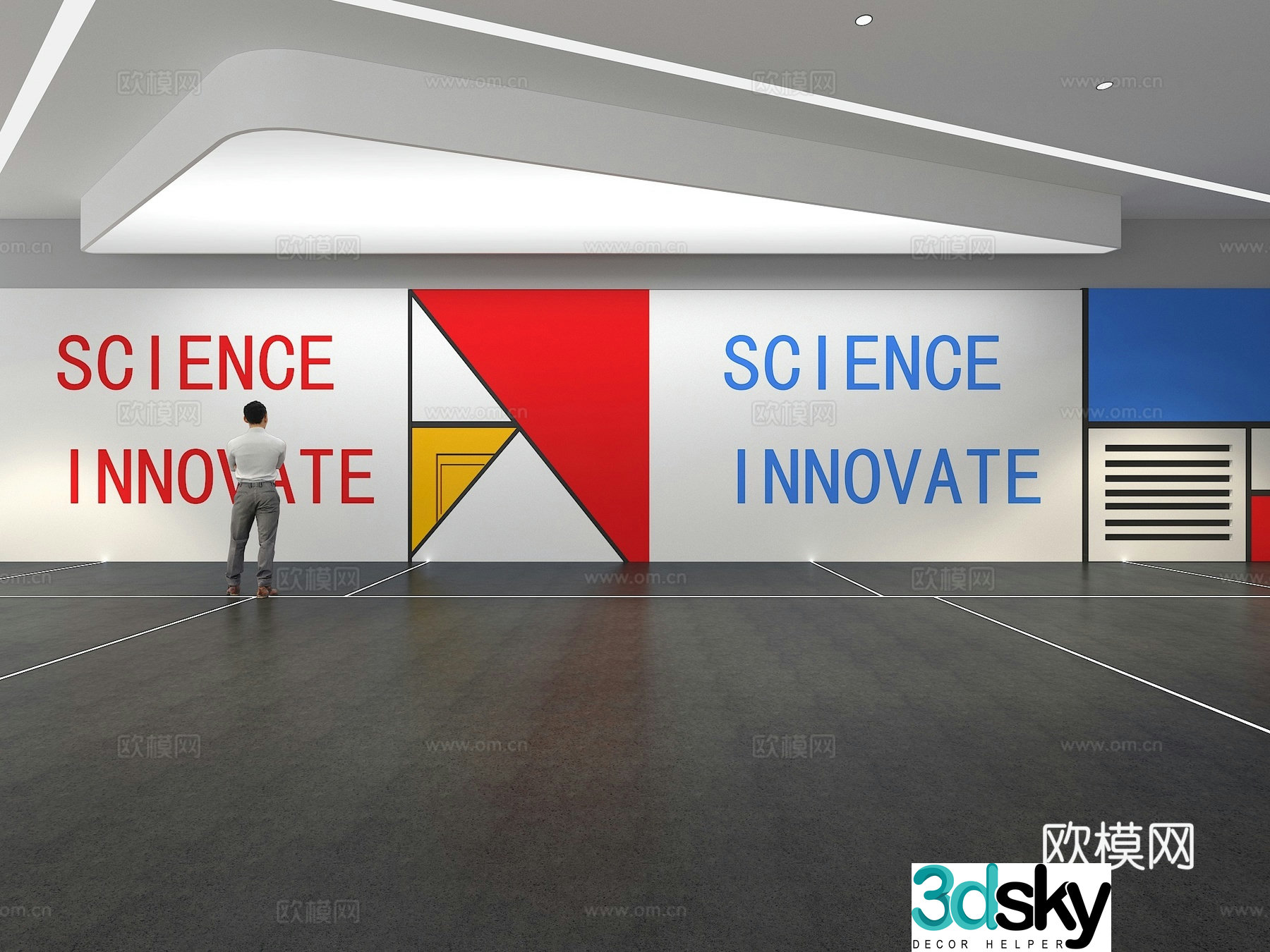Cultural wall Corporate culture wall Display wall Classroom Exhibition hall Campus culture Corridor 3D model