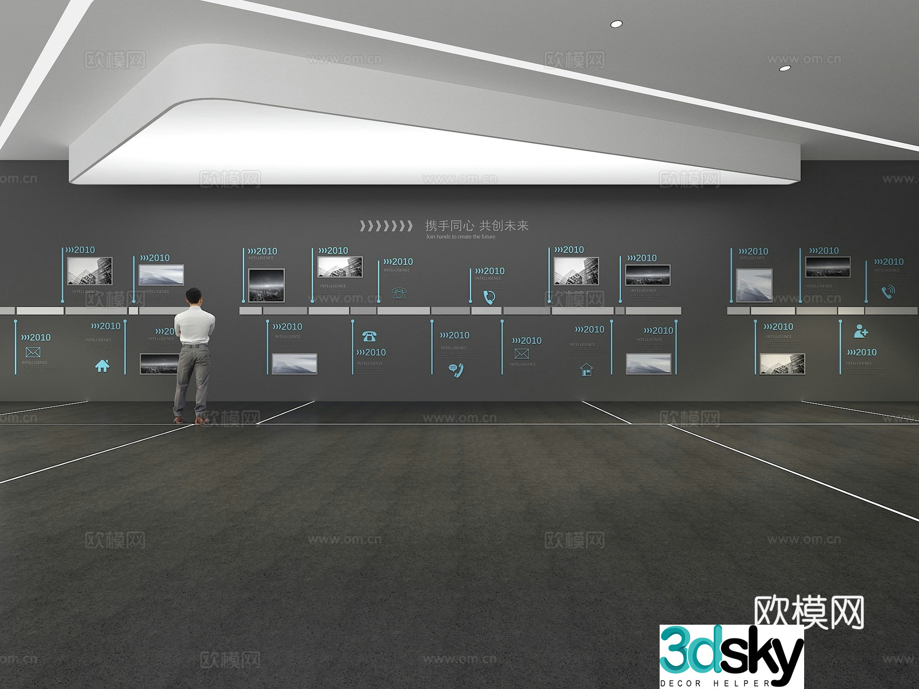 Cultural wall Corporate culture wall Display wall Classroom Exhibition hall Campus culture Corridor 3D model