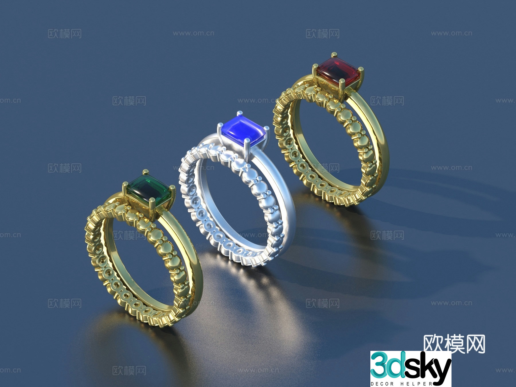 Ring Diamond Ring Gem Ring Gold Ring Silver Ring Jewelry 3D Model