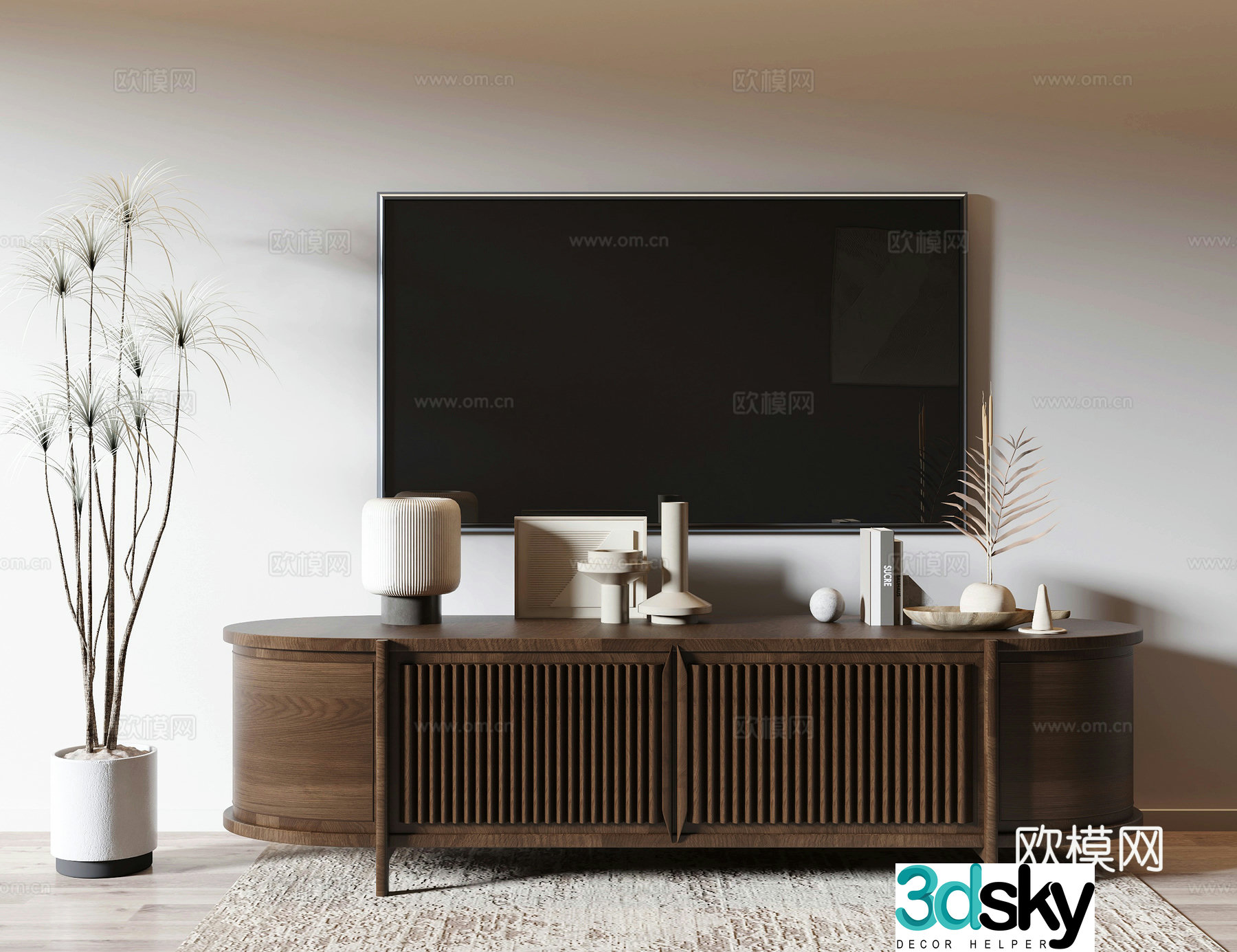 Middle-aged TV cabinet 3D model