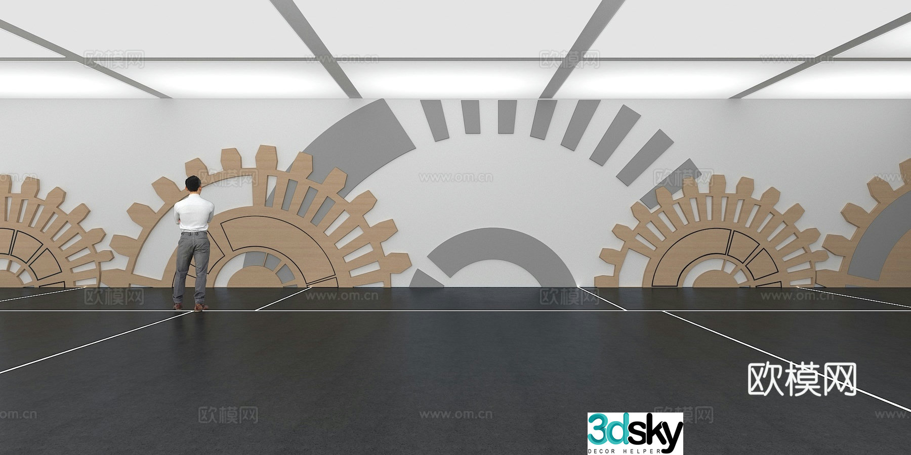 Cultural wall Corporate culture wall Display wall Classroom Exhibition hall Campus culture Corridor 3D model