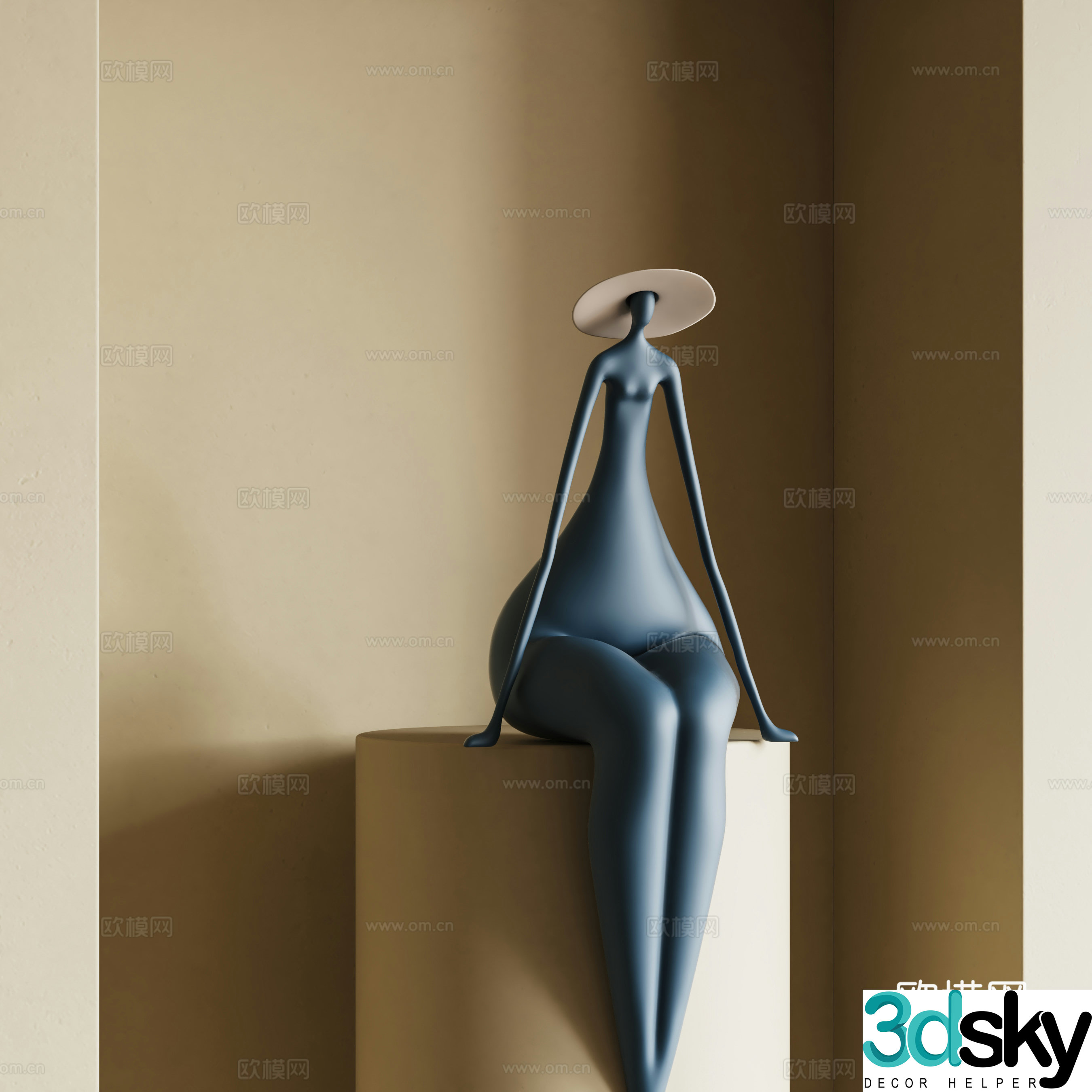 Modern character sculpture 3d model